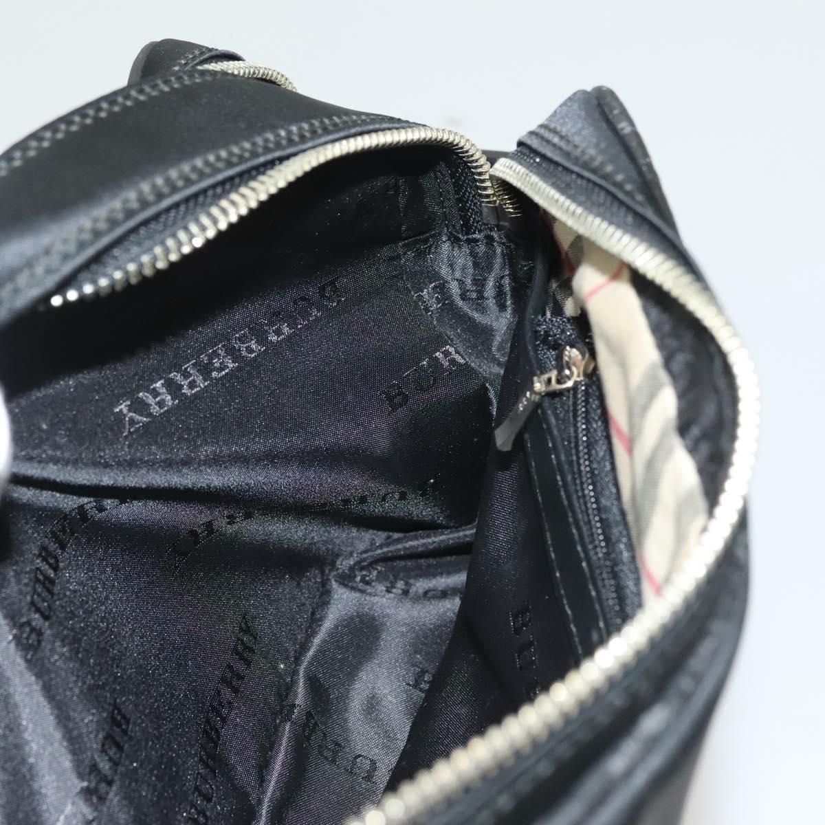 BURBERRY Clutch Bag Nylon Black Silver Auth bs27160