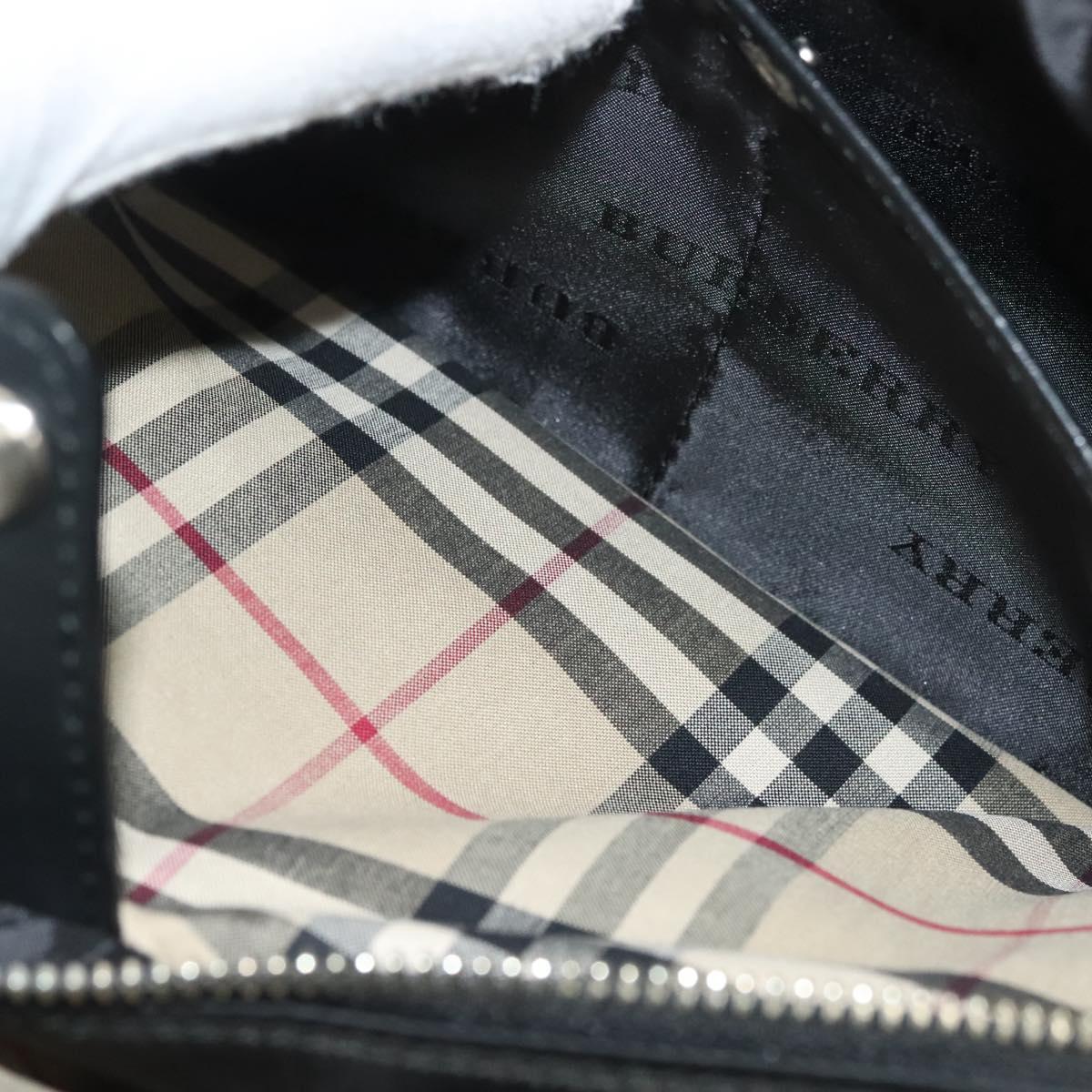 BURBERRY Clutch Bag Nylon Black Silver Auth bs27160