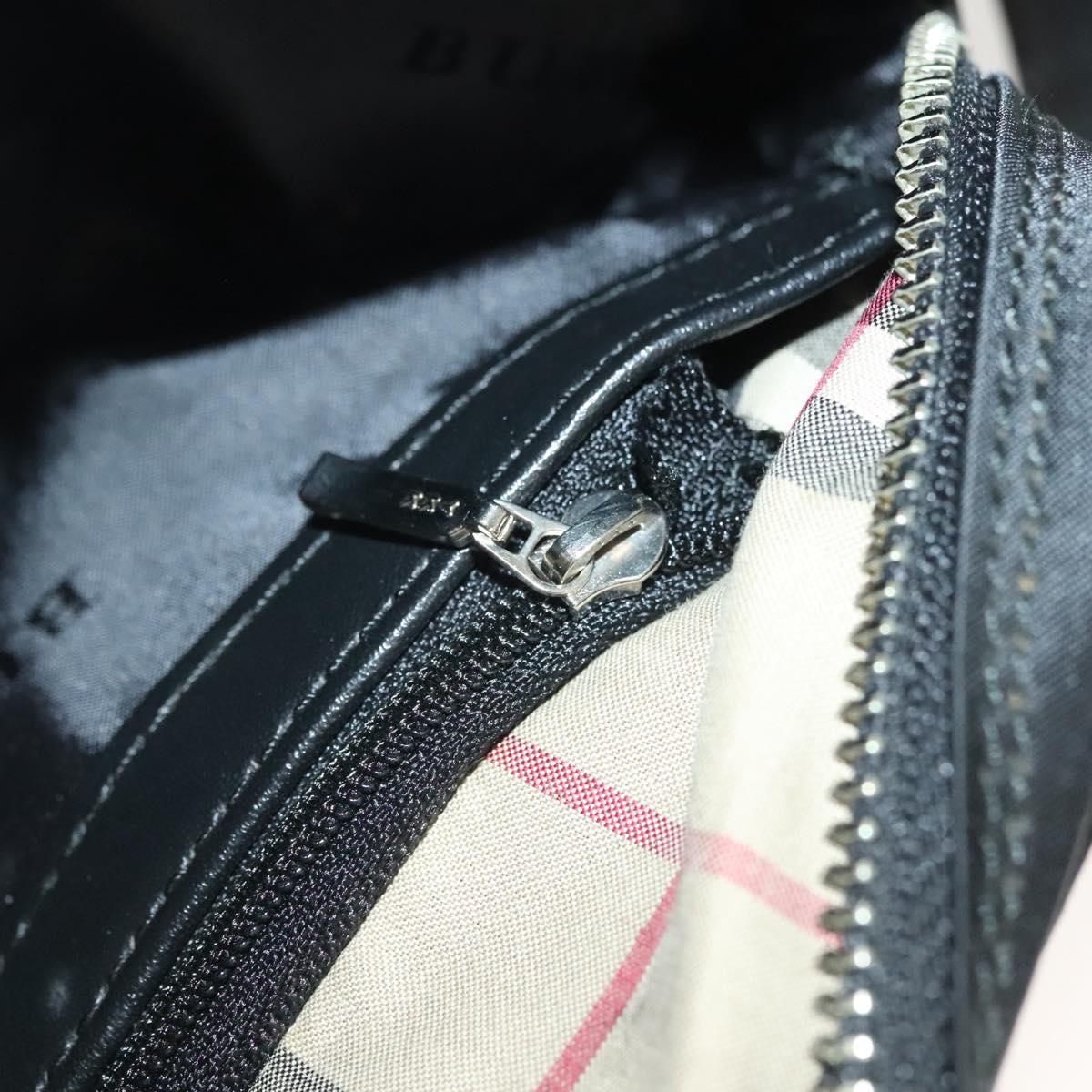 BURBERRY Clutch Bag Nylon Black Silver Auth bs27160