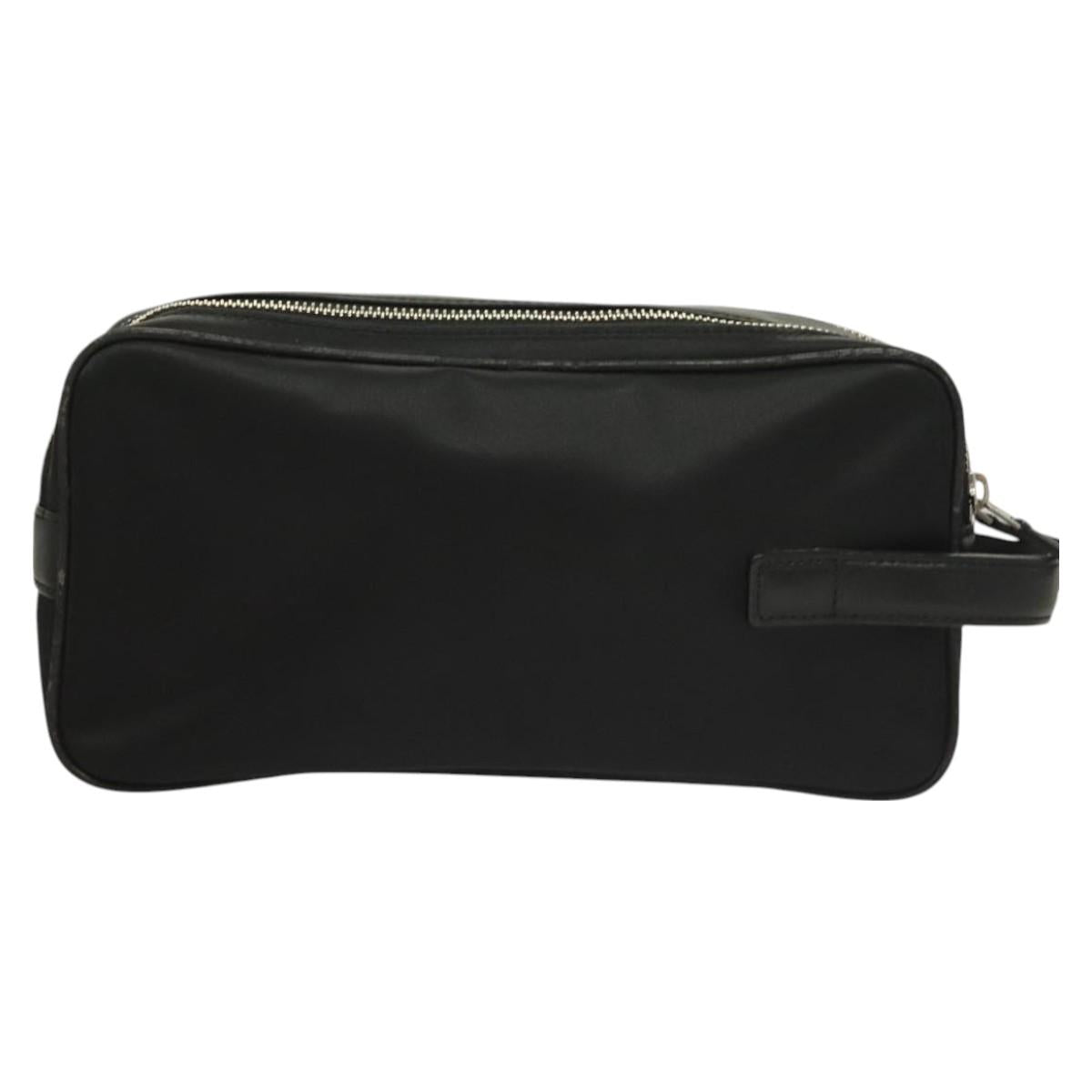 BURBERRY Clutch Bag Nylon Black Silver Auth bs27160