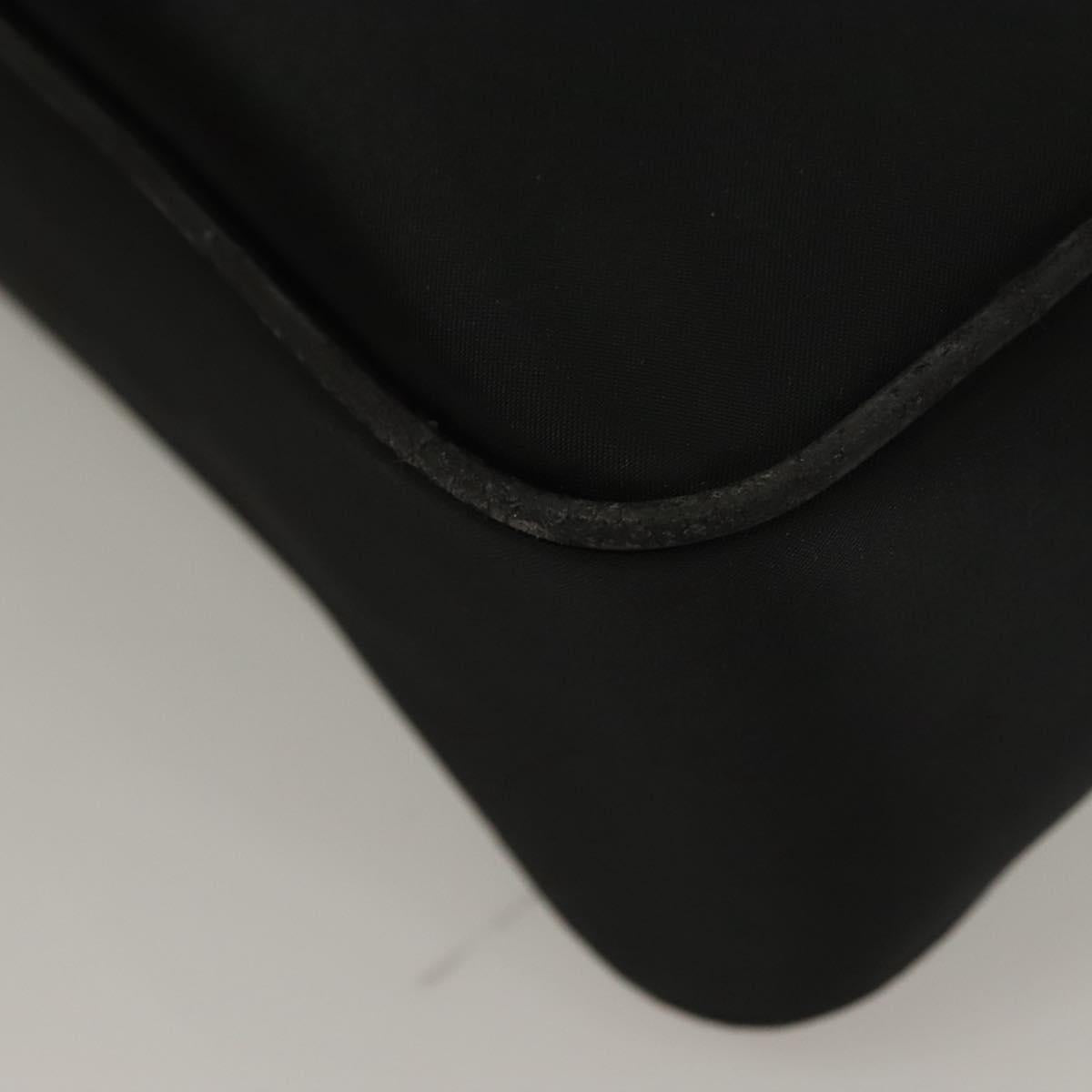 BURBERRY Clutch Bag Nylon Black Silver Auth bs27160