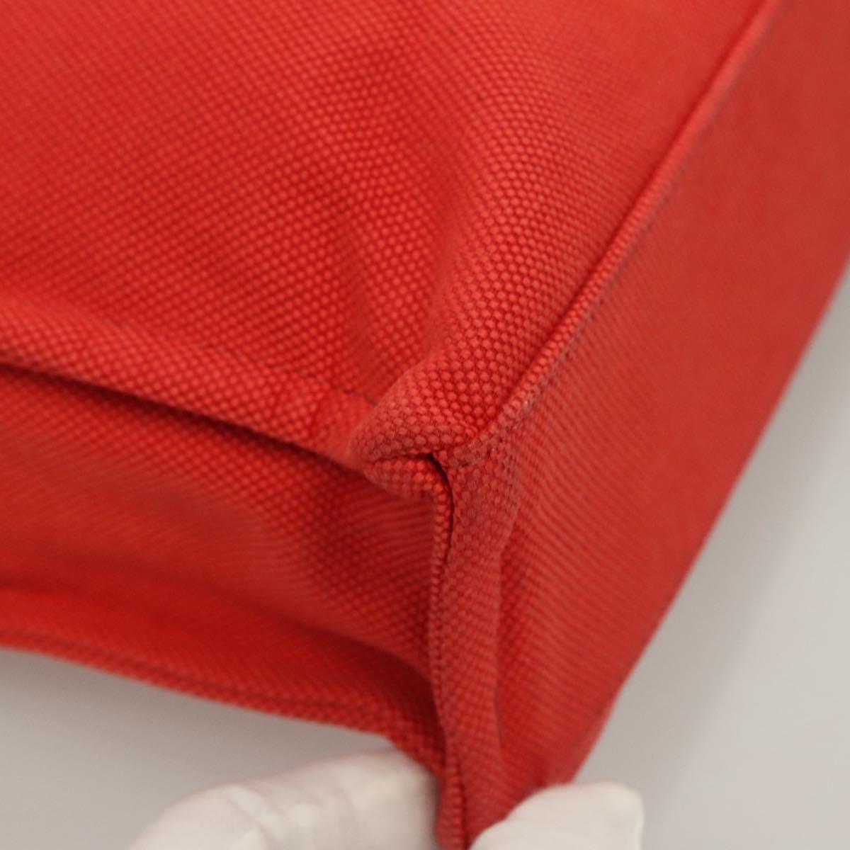 BURBERRY Blue Label Tote Bag Canvas Red Silver Auth bs27161