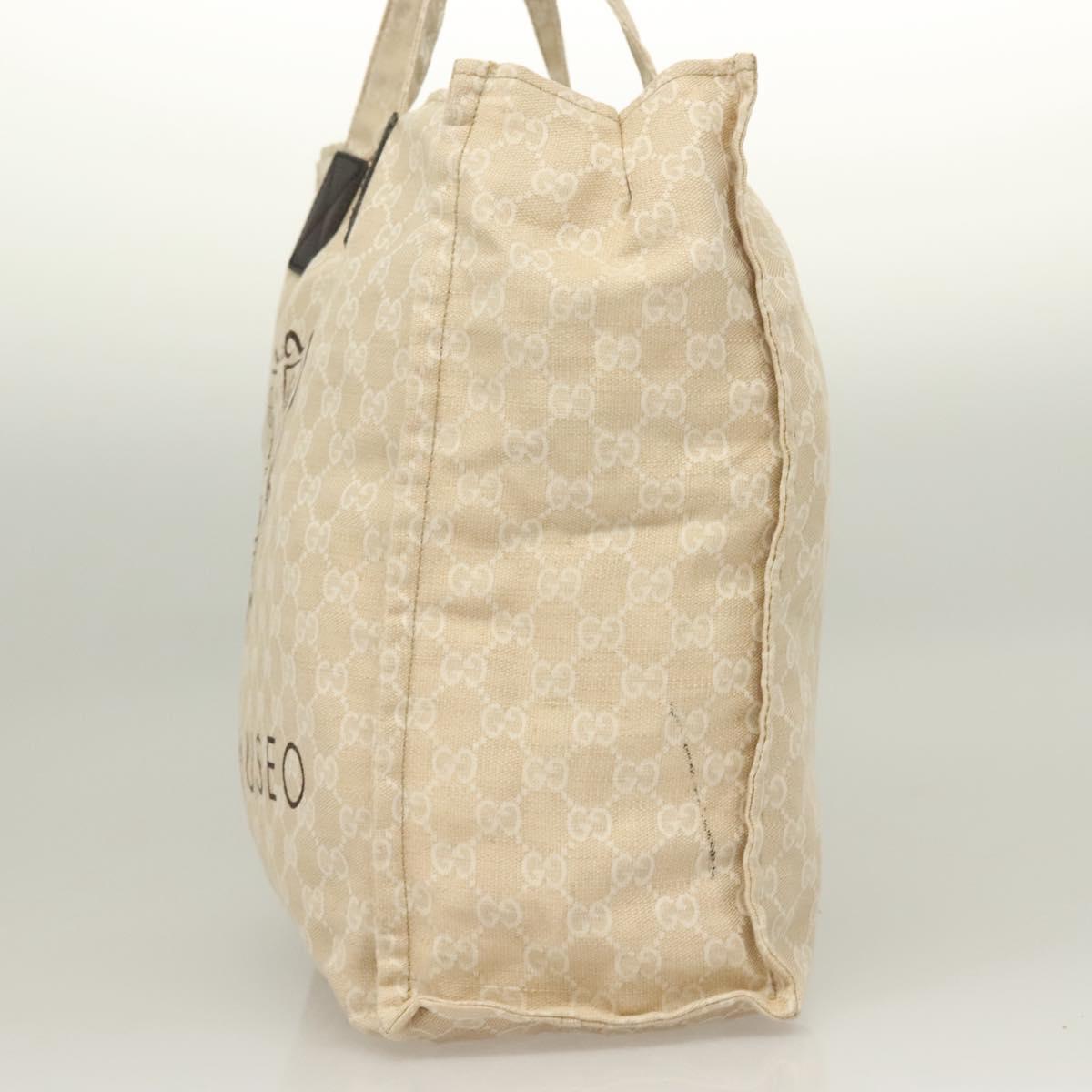 GUCCI GG Canvas Museum Hand Bag Beige 283411 Auth bs27162