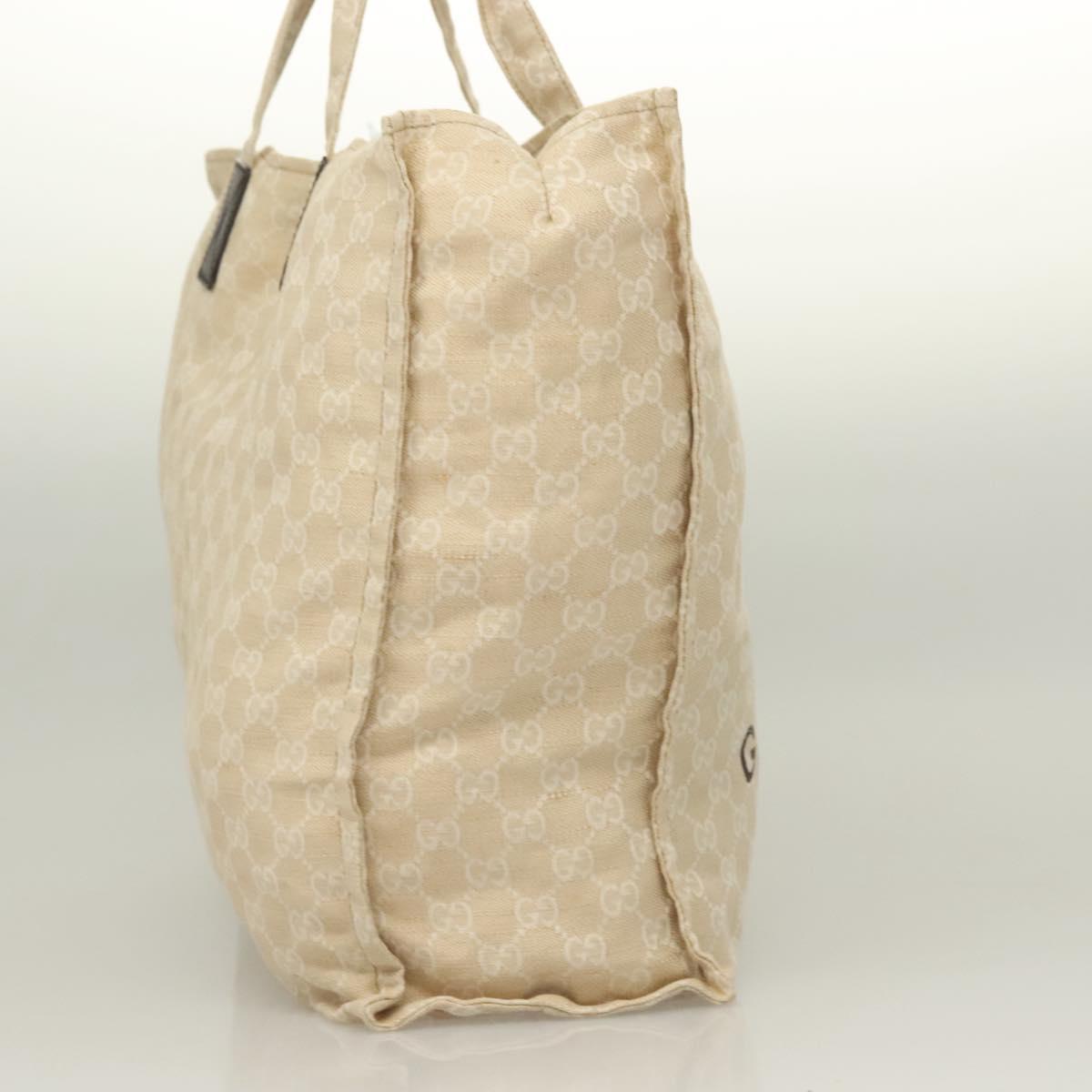 GUCCI GG Canvas Museum Hand Bag Beige 283411 Auth bs27162