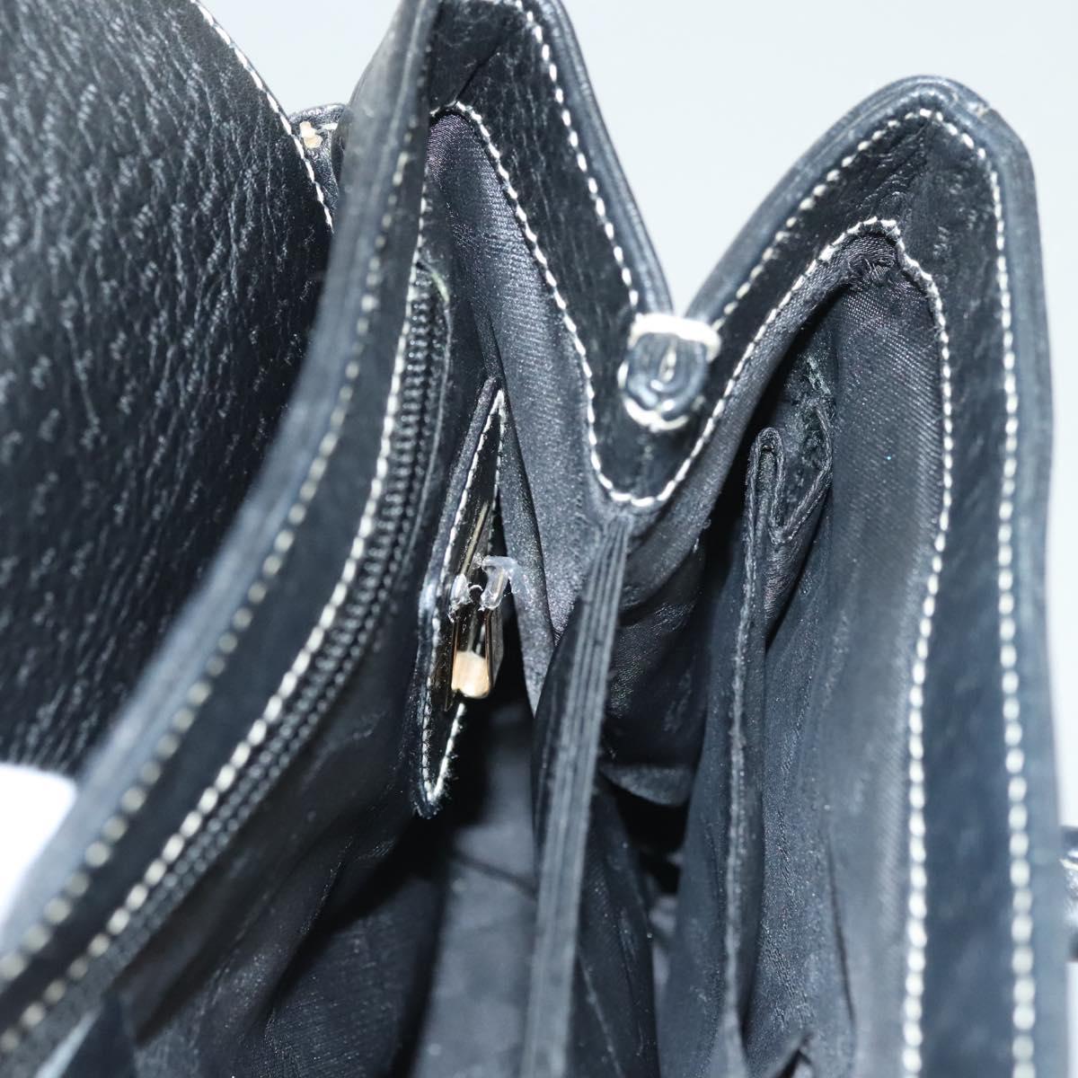Salvatore Ferragamo Gancini Tote Bag Leather Black Gold Auth bs27164
