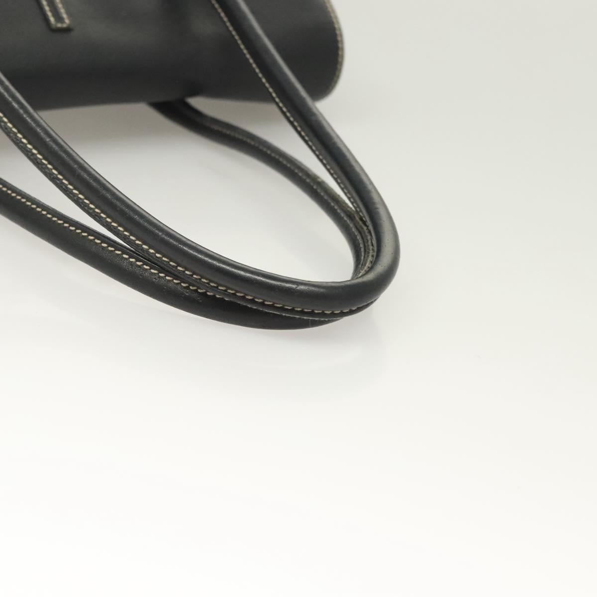 Salvatore Ferragamo Gancini Tote Bag Leather Black Gold Auth bs27164