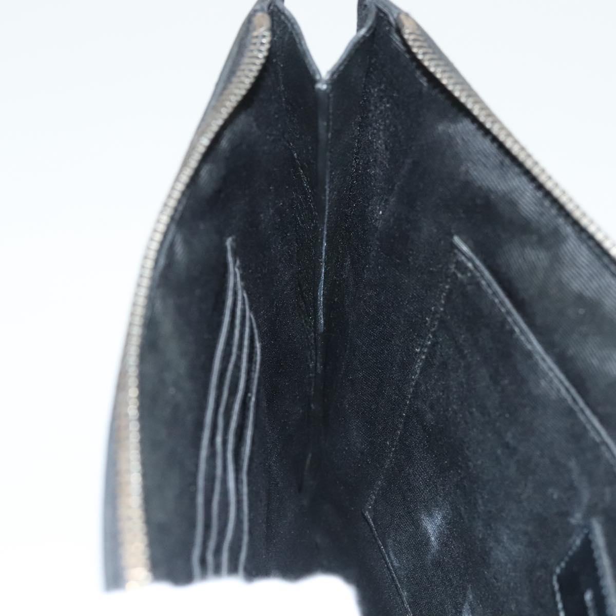 SAINT LAURENT Clutch Bag Leather Black Auth bs27165