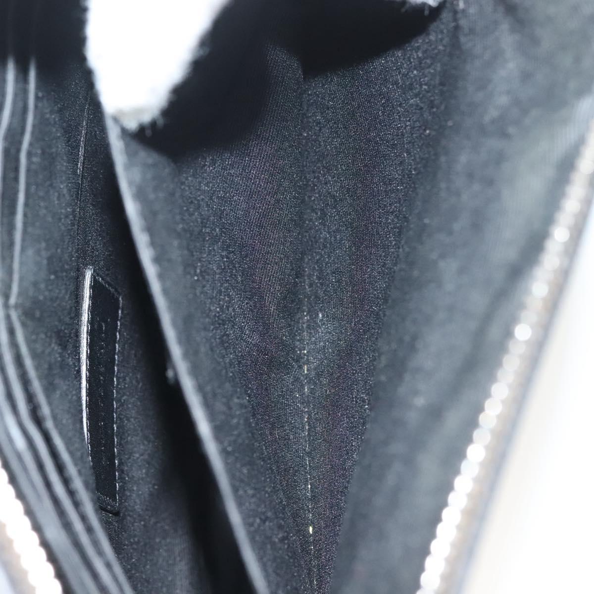 SAINT LAURENT Clutch Bag Leather Black Auth bs27165