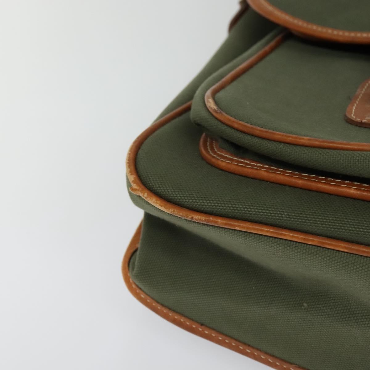 Burberrys Shoulder Bag Canvas Khaki Gold Auth bs27167