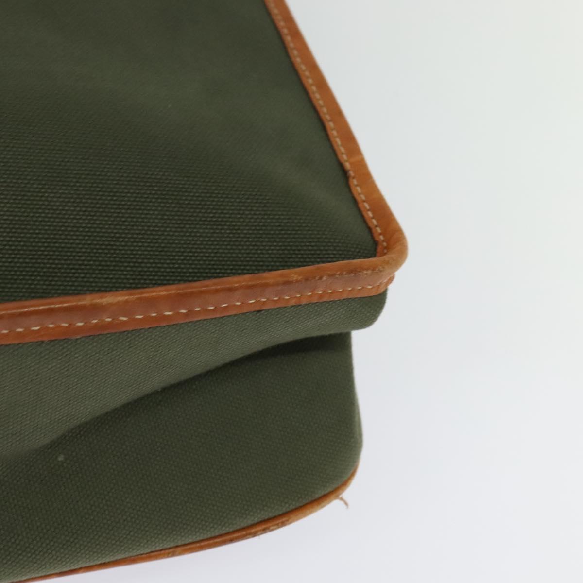 Burberrys Shoulder Bag Canvas Khaki Gold Auth bs27167