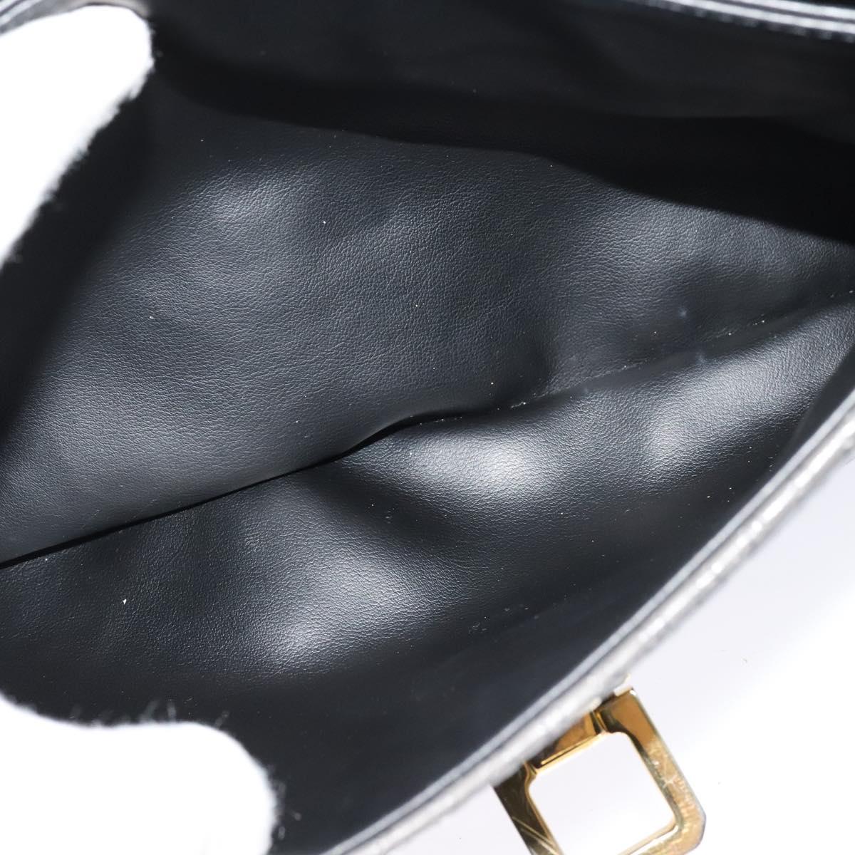 BALLY Shoulder Bag Leather Gray Gold Auth bs27172