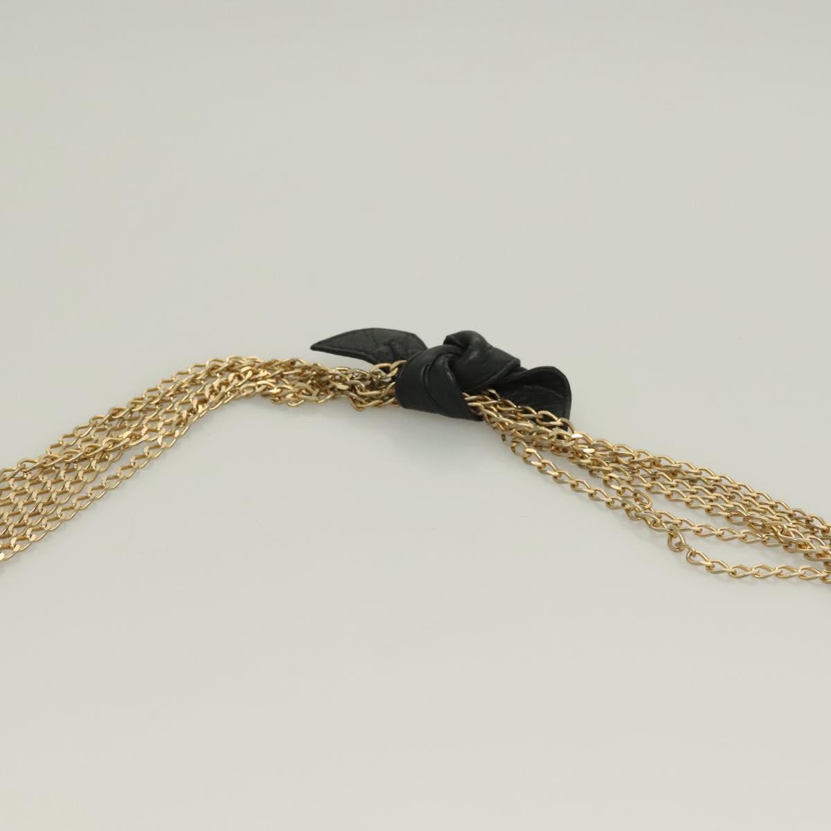 CHANEL Chain Shoulder Bag Enamel Black Gold CC Auth bs27175