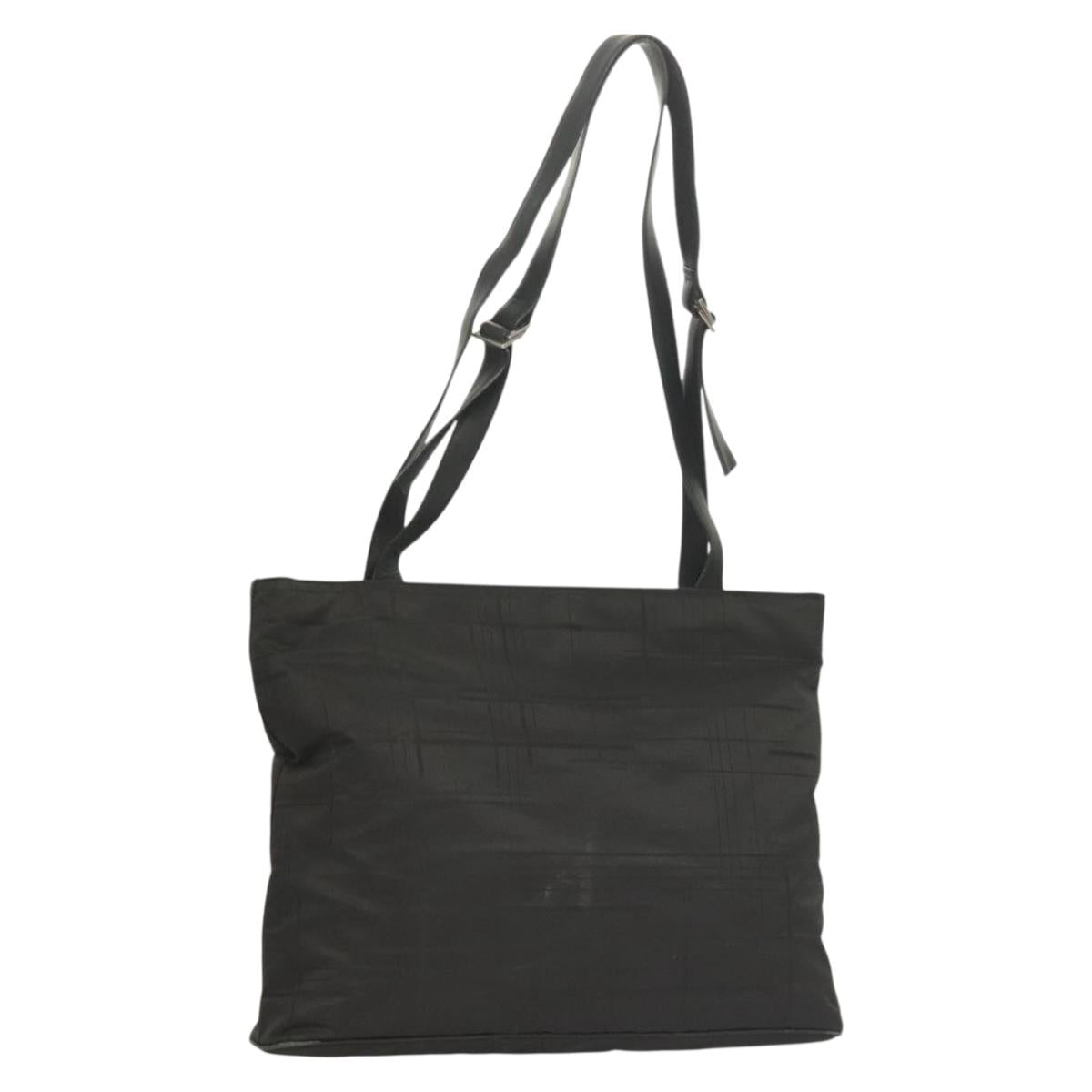 Salvatore Ferragamo Shoulder Bag Nylon Black Silver Auth bs27182