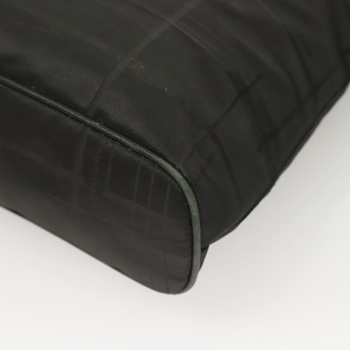 Salvatore Ferragamo Shoulder Bag Nylon Black Silver Auth bs27182