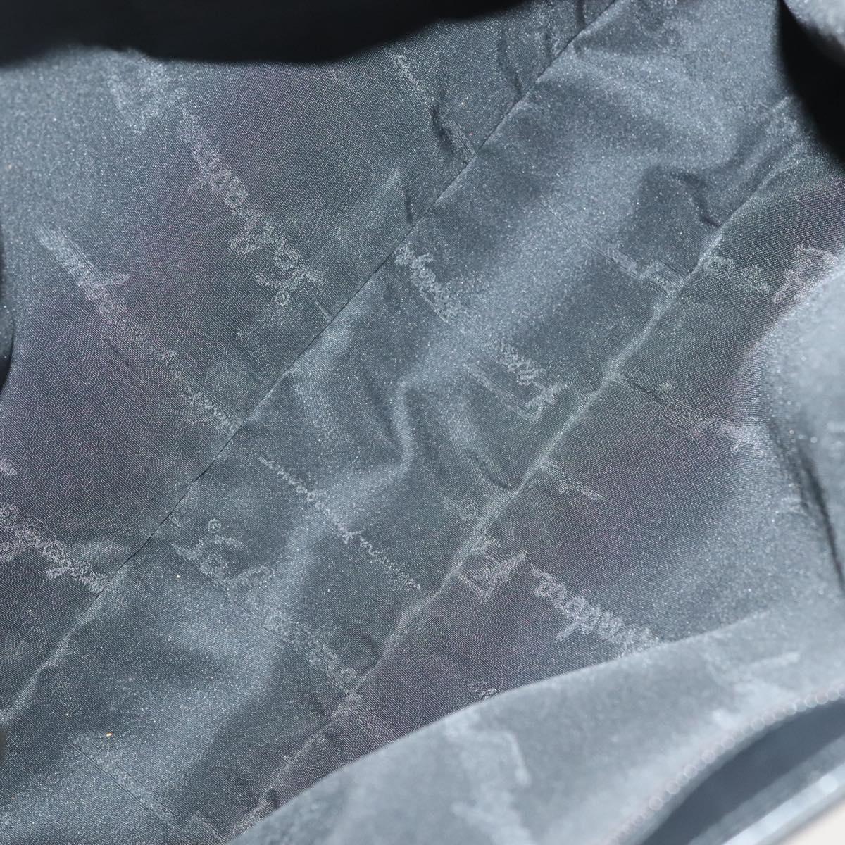 Salvatore Ferragamo Shoulder Bag Nylon Black Silver Auth bs27182