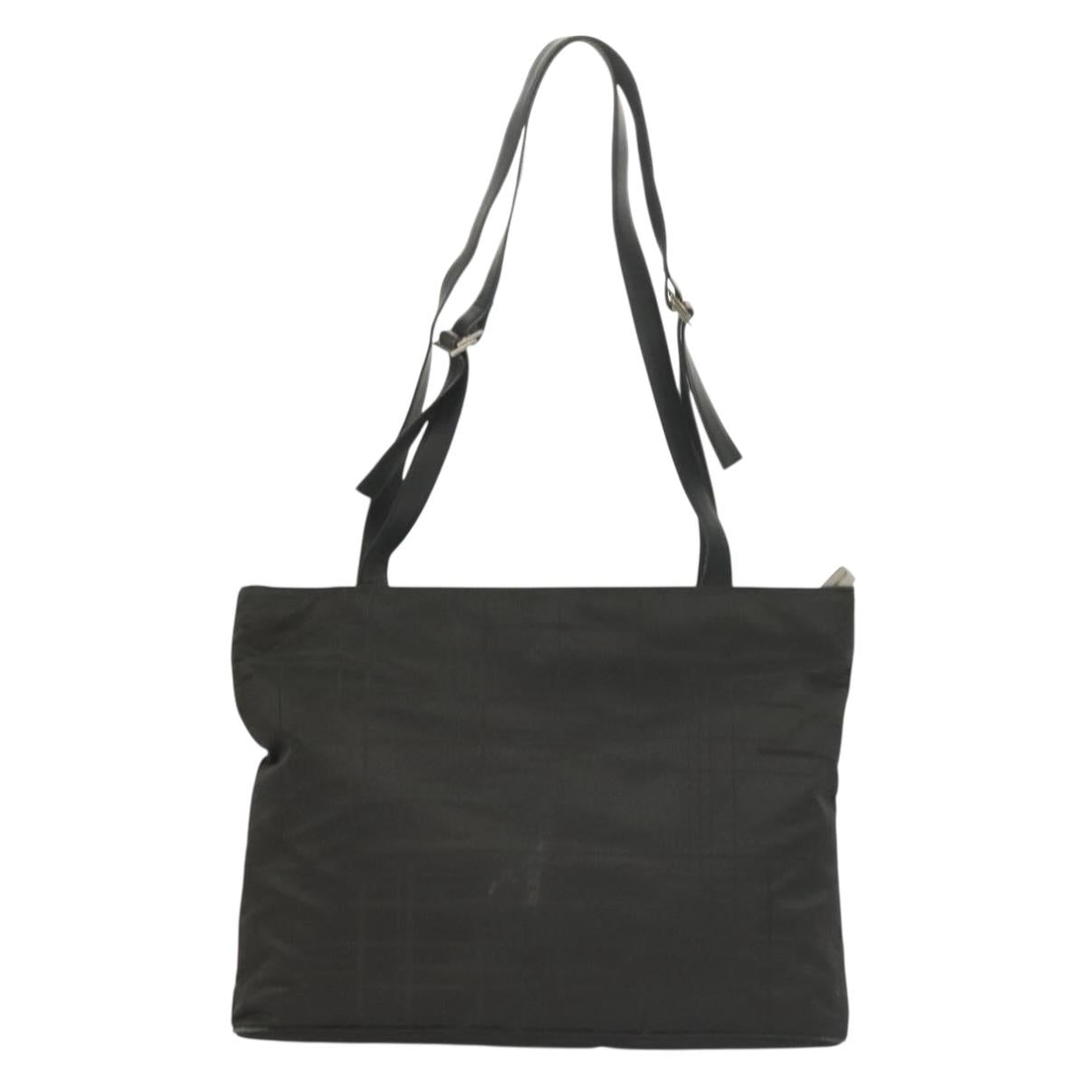 Salvatore Ferragamo Shoulder Bag Nylon Black Silver Auth bs27182