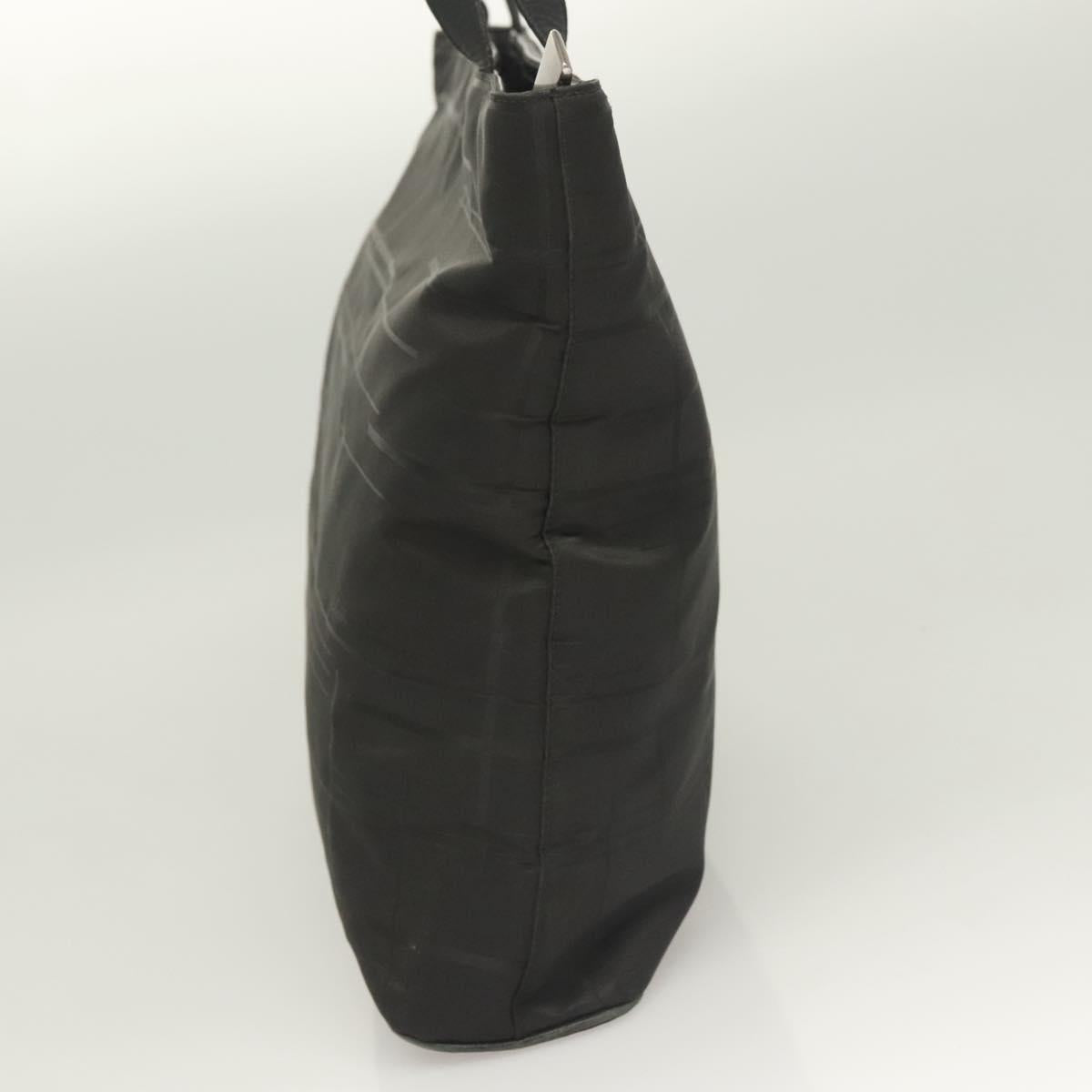 Salvatore Ferragamo Shoulder Bag Nylon Black Silver Auth bs27182