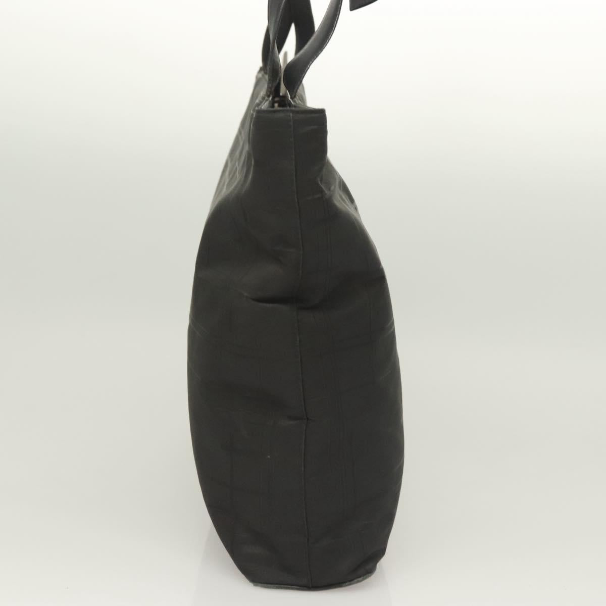 Salvatore Ferragamo Shoulder Bag Nylon Black Silver Auth bs27182