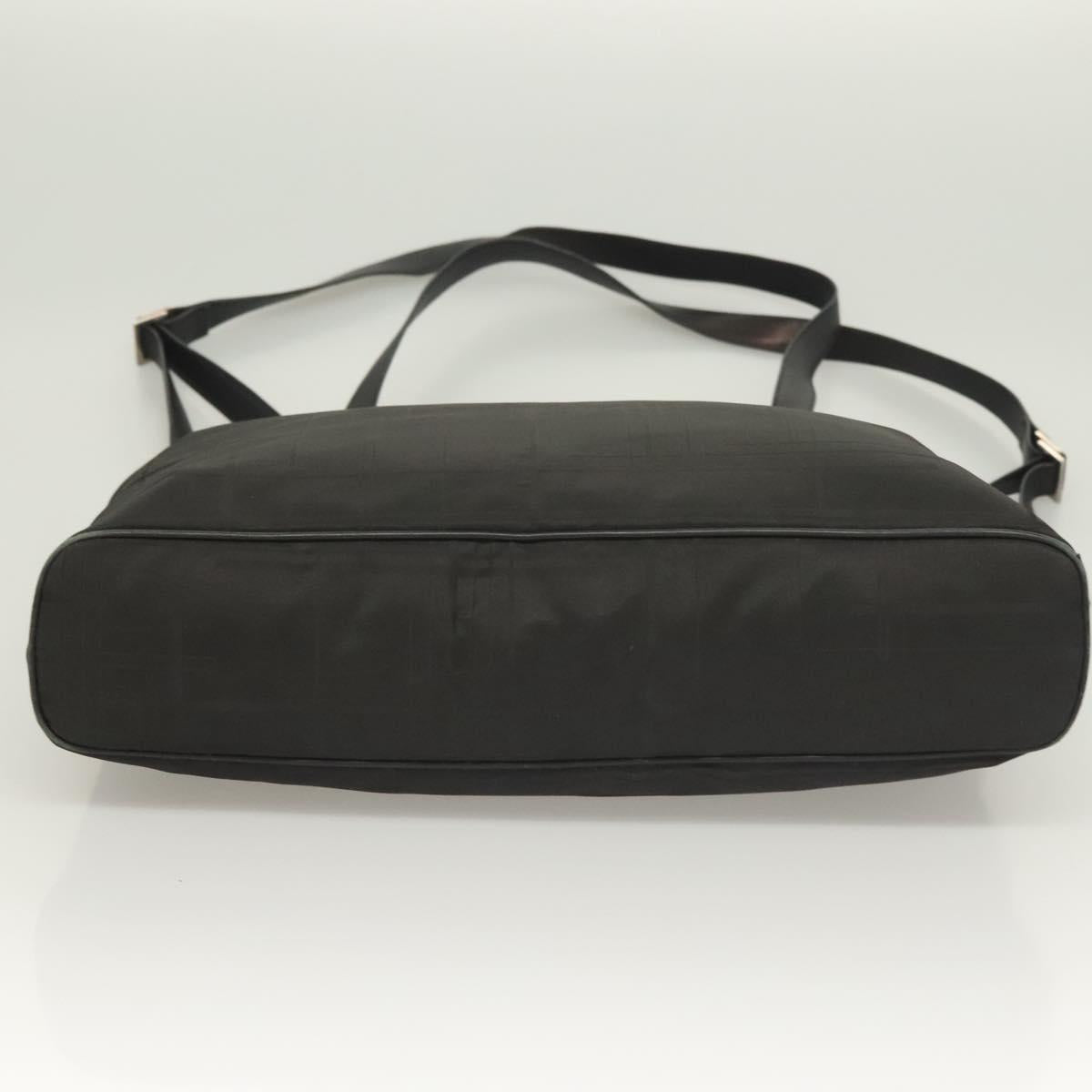 Salvatore Ferragamo Shoulder Bag Nylon Black Silver Auth bs27182