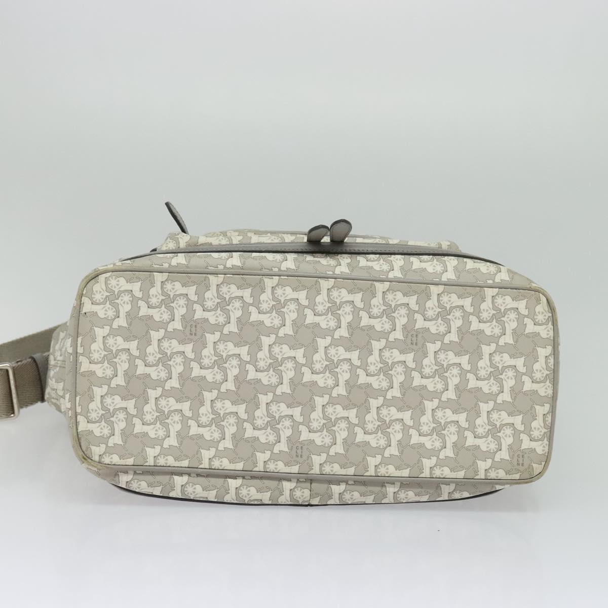 CELINE Sulky Shoulder Bag PVC Gray Silver Auth bs27193