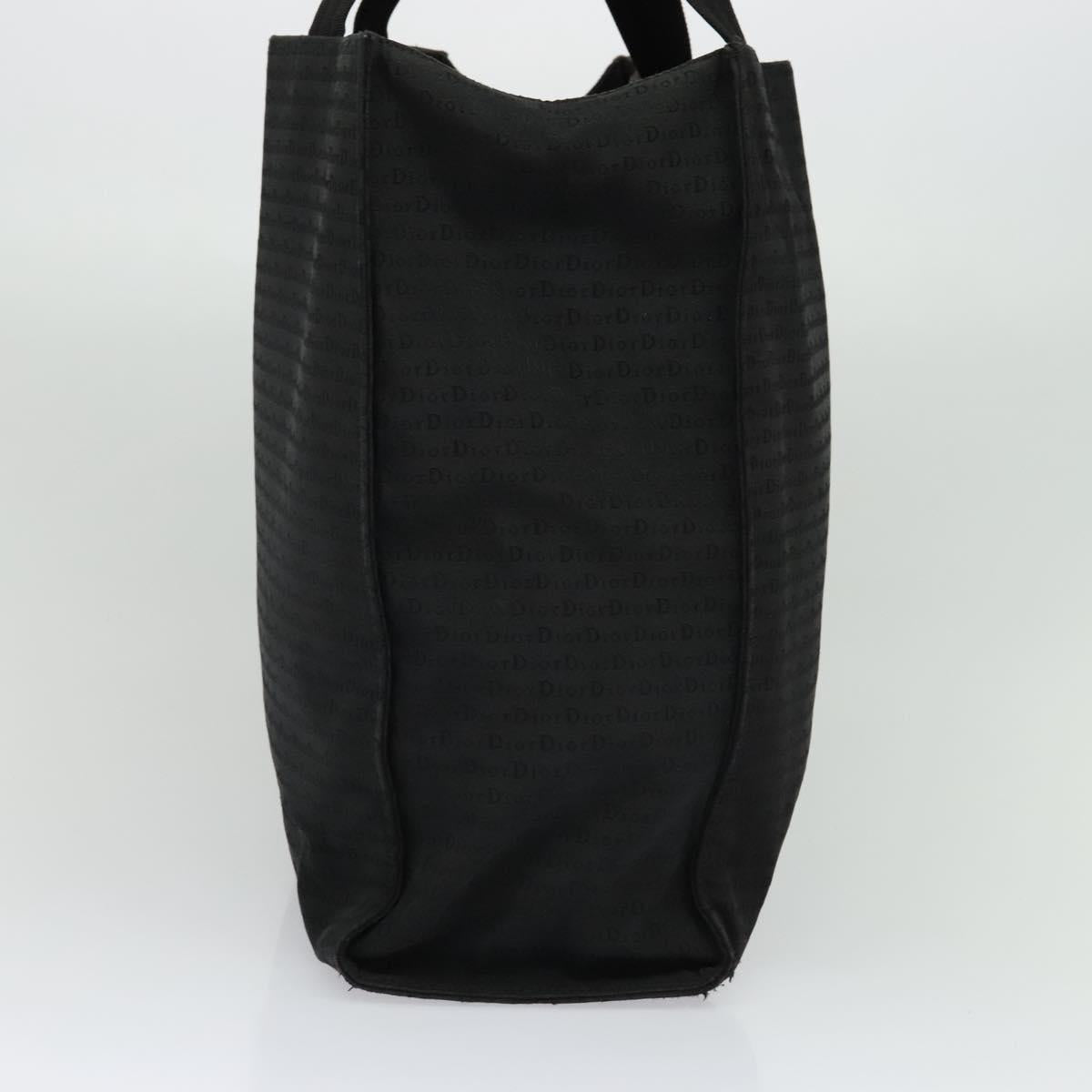 Christian Dior Hand Bag Canvas Black Silver Auth bs27195
