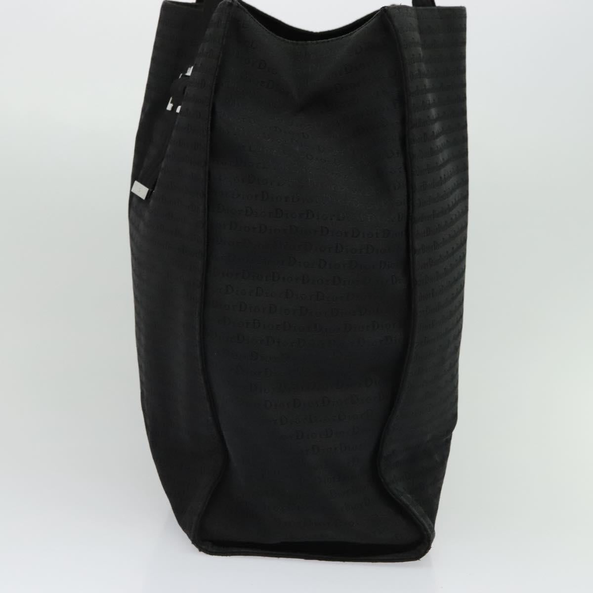 Christian Dior Hand Bag Canvas Black Silver Auth bs27195