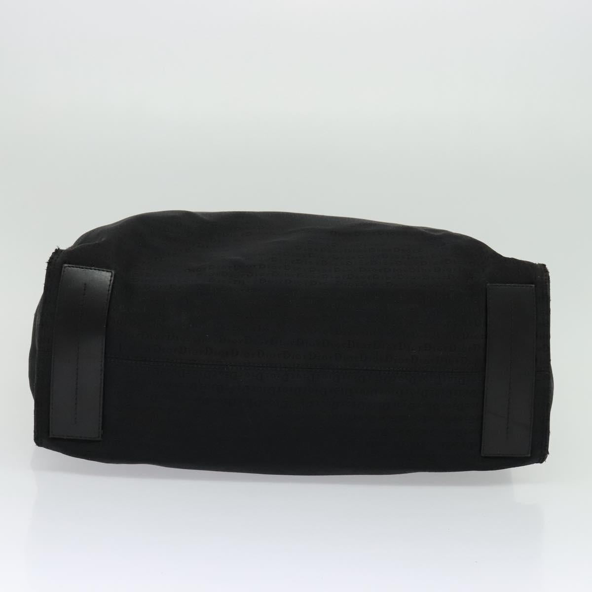 Christian Dior Hand Bag Canvas Black Silver Auth bs27195