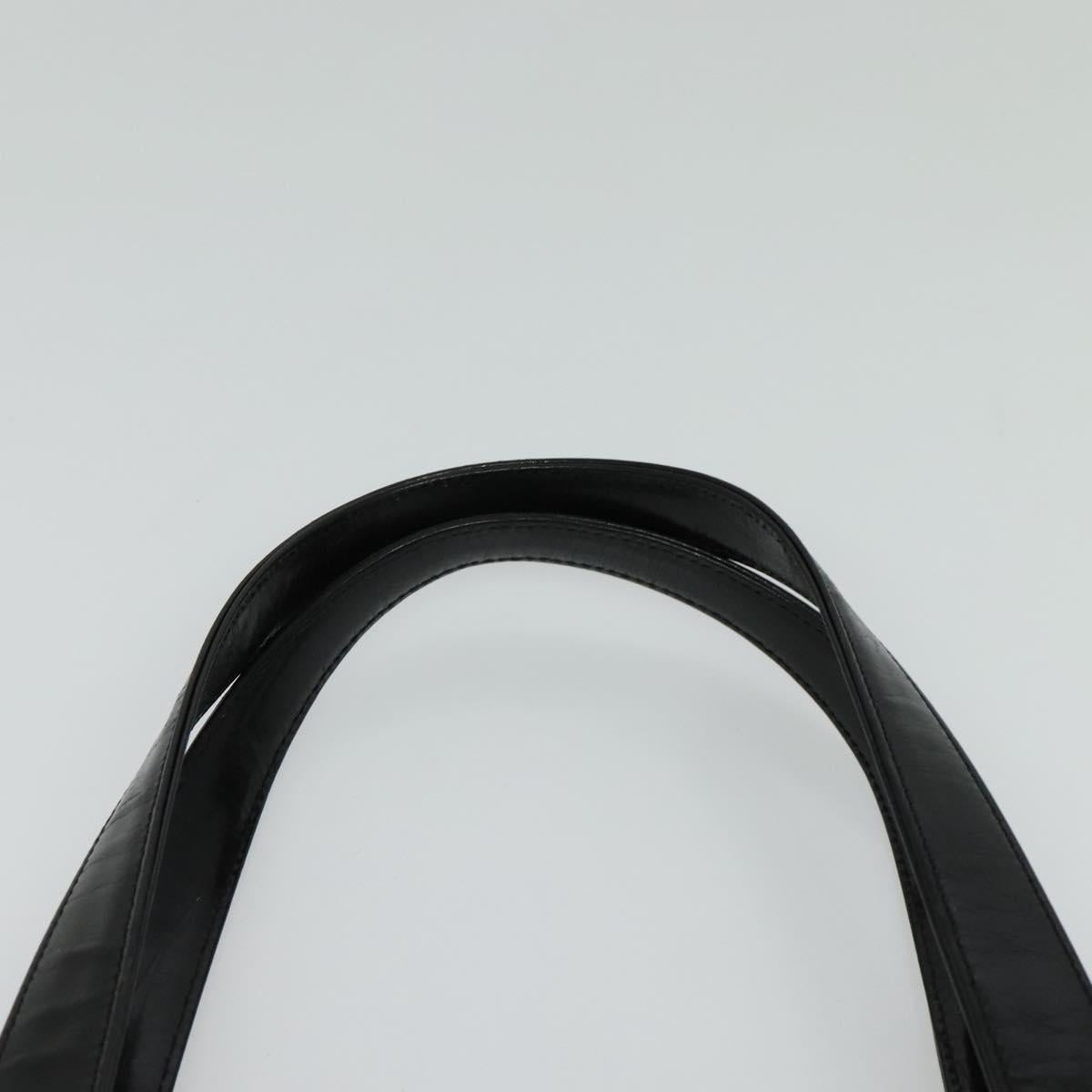 VERSACE Tote Bag Enamel Black Gold Auth bs27198