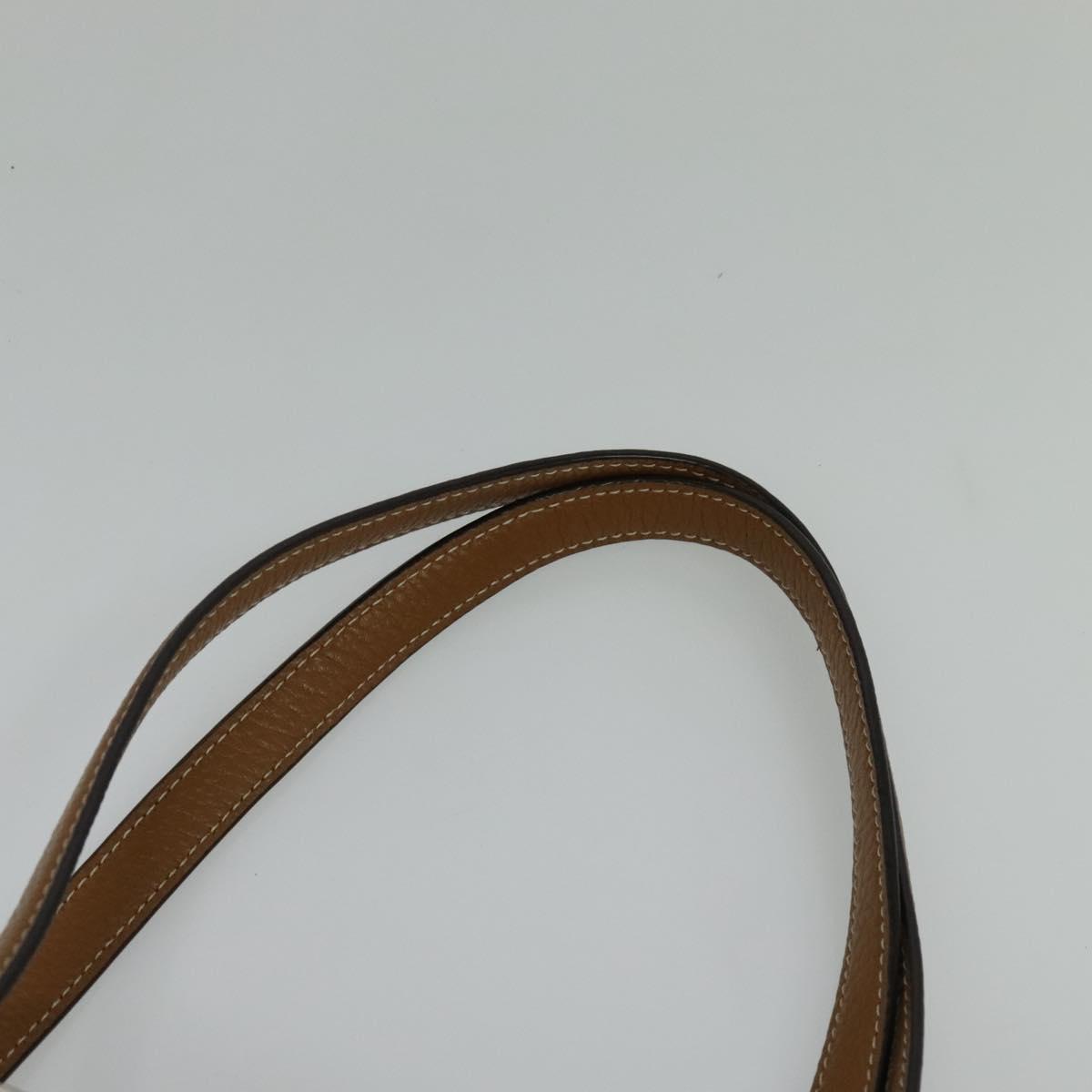 Coach Tote Bag Leather White Gold Auth bs27216