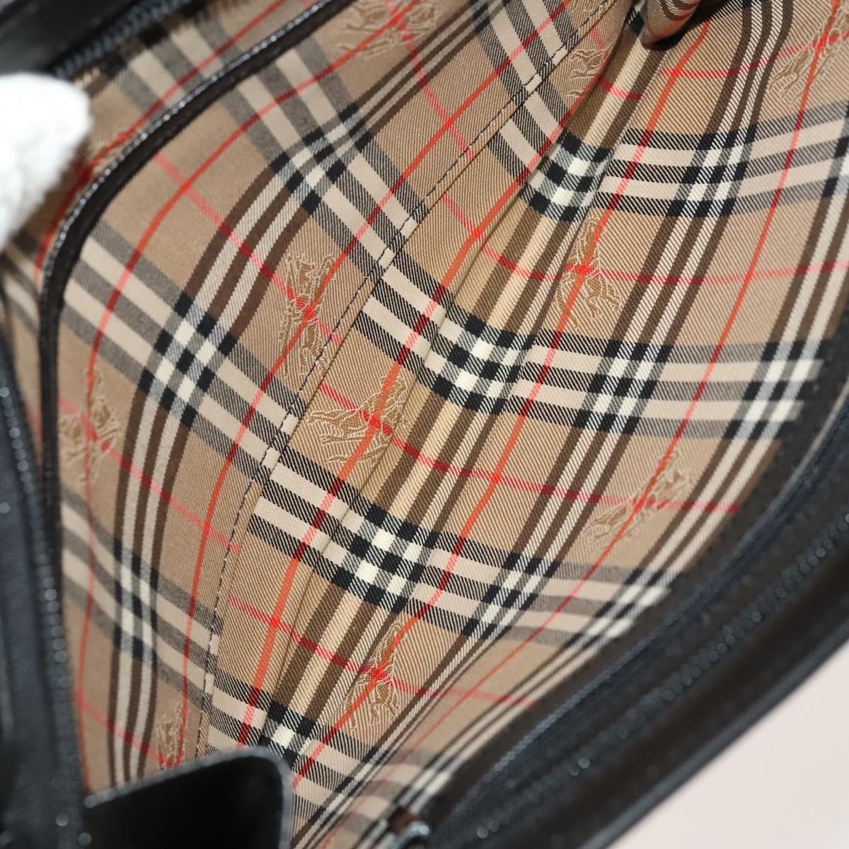 BURBERRY Nova Check Shoulder Bag Nylon Leather 3Set Black Brown Auth bs27232
