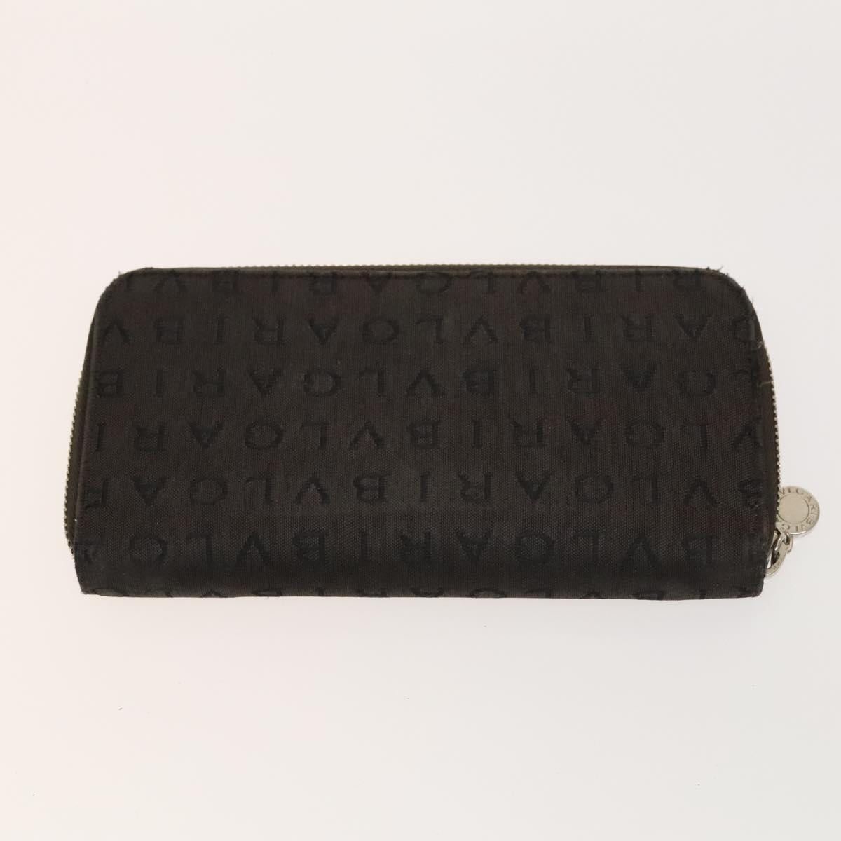BVLGARI Logo Mania Wallet Canvas Nylon 3Set Beige Brown purple Auth bs27235