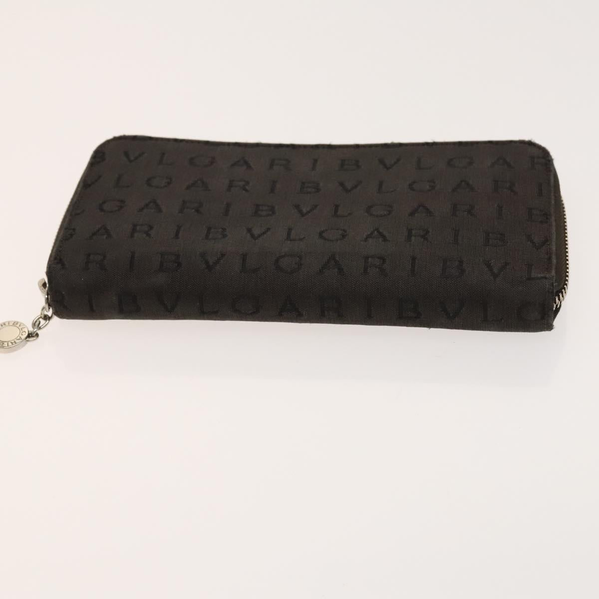 BVLGARI Logo Mania Wallet Canvas Nylon 3Set Beige Brown purple Auth bs27235