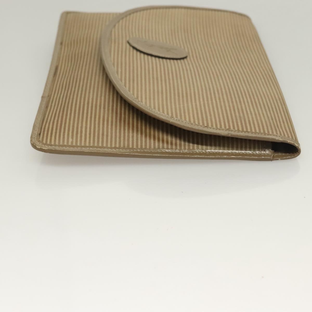 SAINT LAURENT Clutch Bag Leather PVC 4Set Black Gray beige Auth bs27239