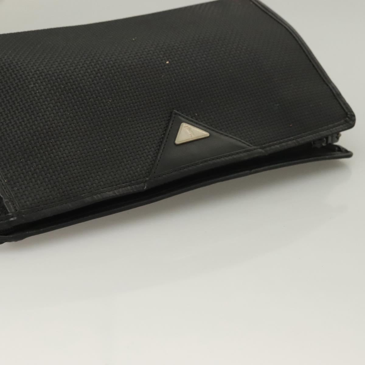 SAINT LAURENT Clutch Bag Leather PVC 4Set Black Gray beige Auth bs27239