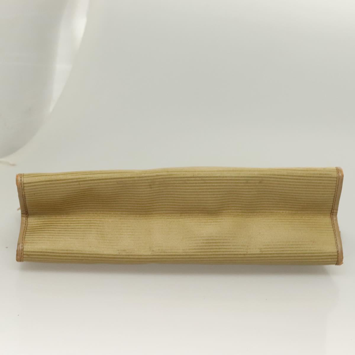 SAINT LAURENT Clutch Bag Leather PVC 4Set Black Gray beige Auth bs27239