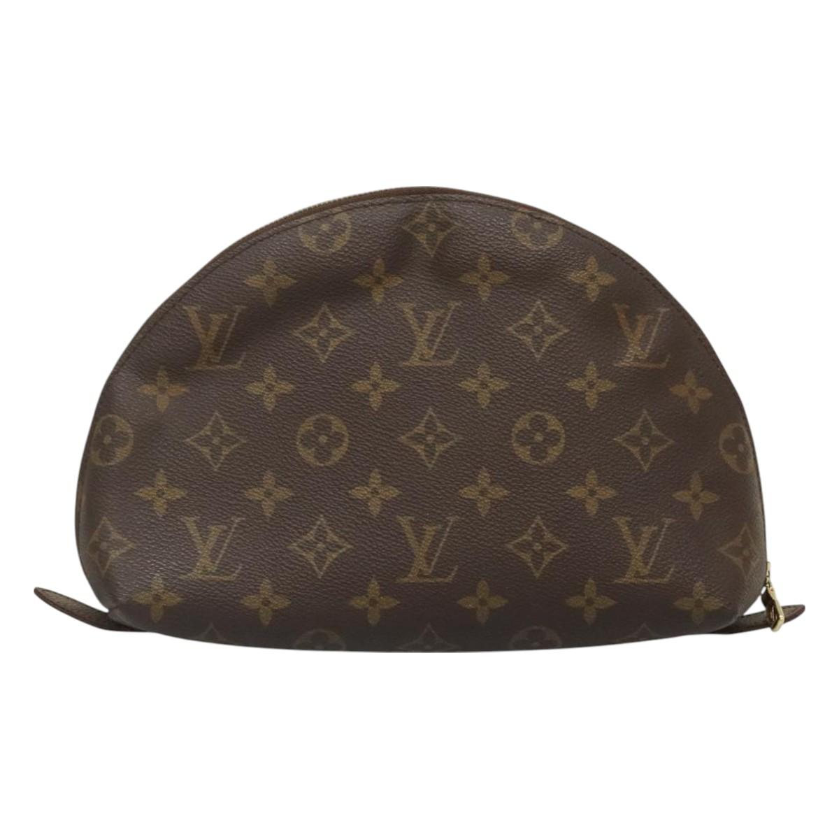 LOUIS VUITTON Monogram Trousse Demi Ronde Cosmetic Pouch M47520 LV Auth bs27251