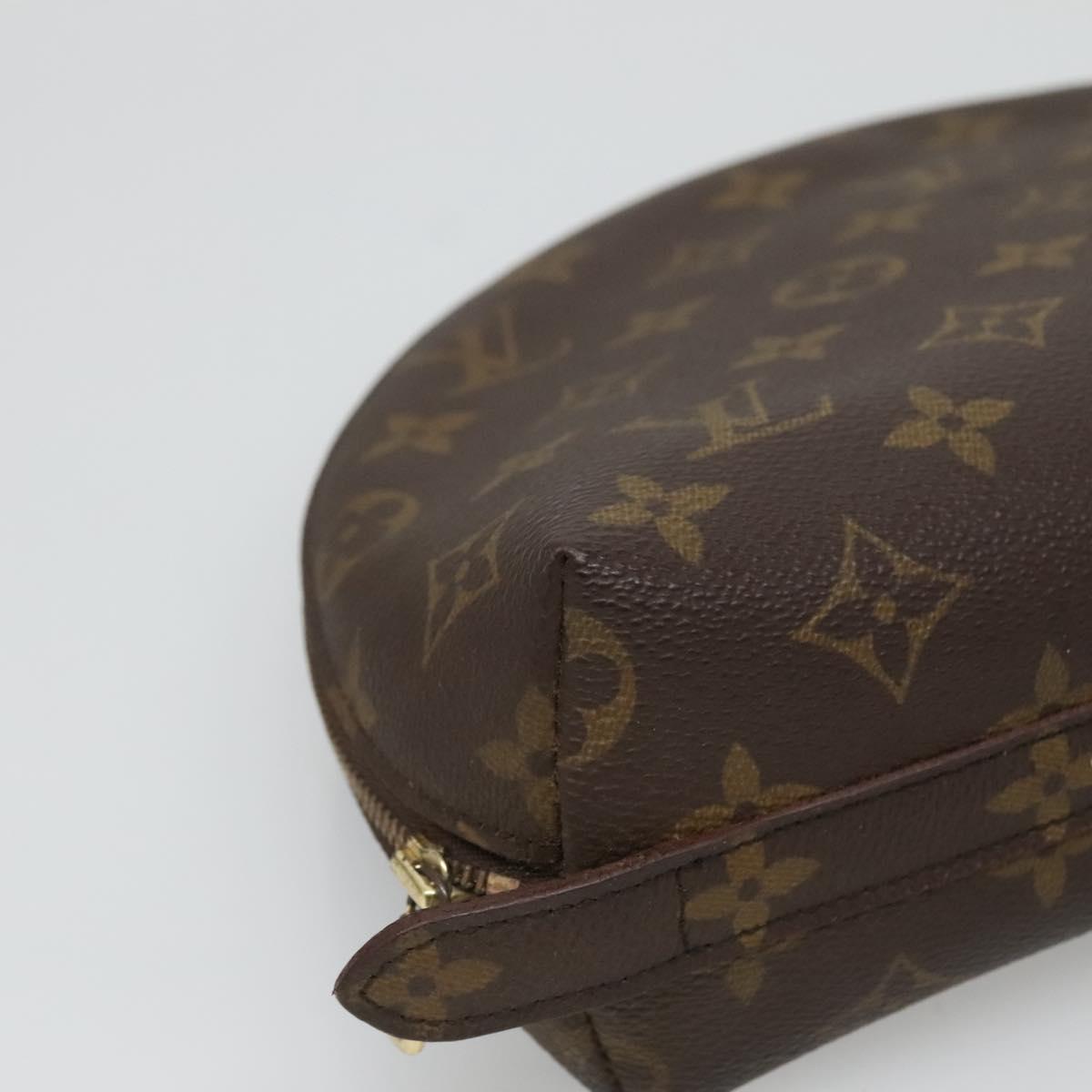 LOUIS VUITTON Monogram Trousse Demi Ronde Cosmetic Pouch M47520 LV Auth bs27251