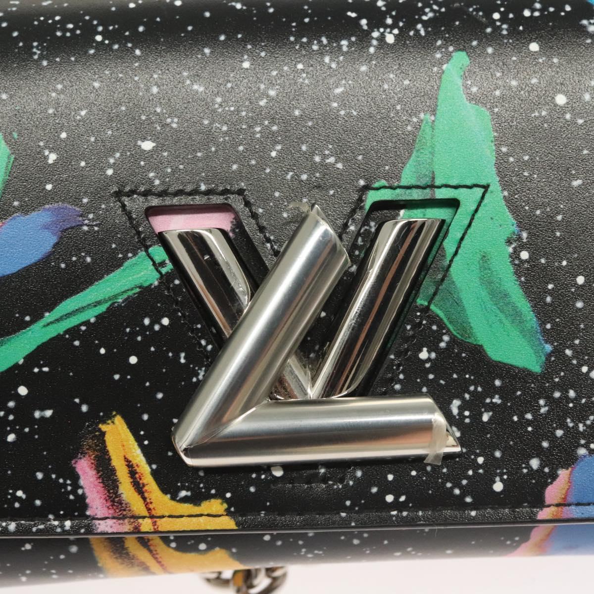 LOUIS VUITTON Splash Print Portefeuille Chain Wallet Black M67695 Auth bs27258M