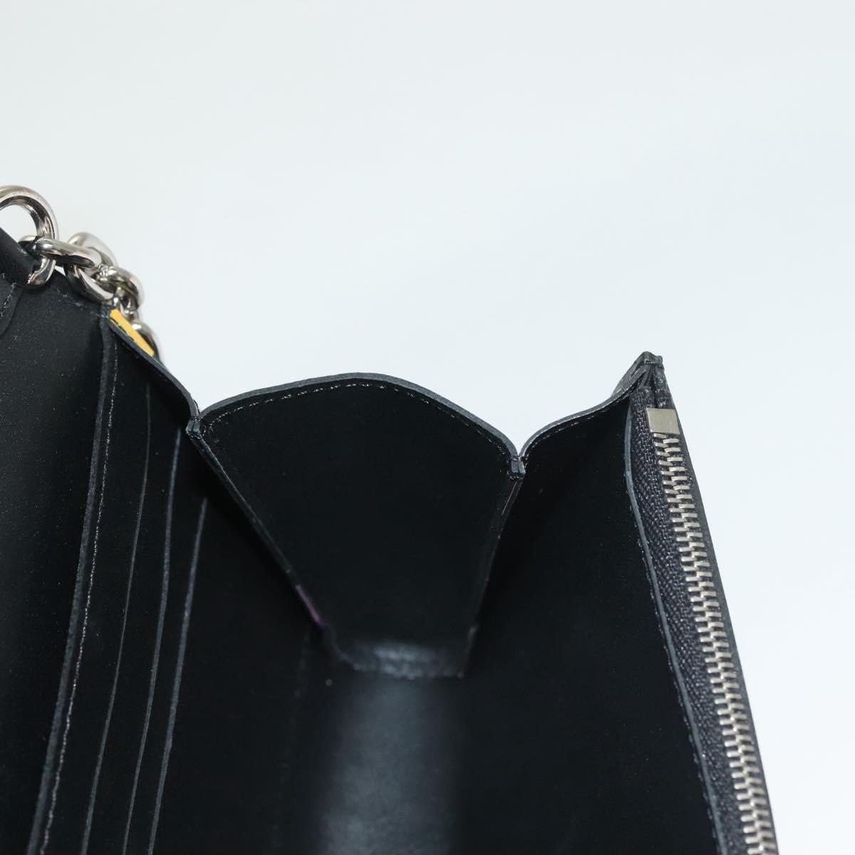 LOUIS VUITTON Splash Print Portefeuille Chain Wallet Black M67695 Auth bs27258M
