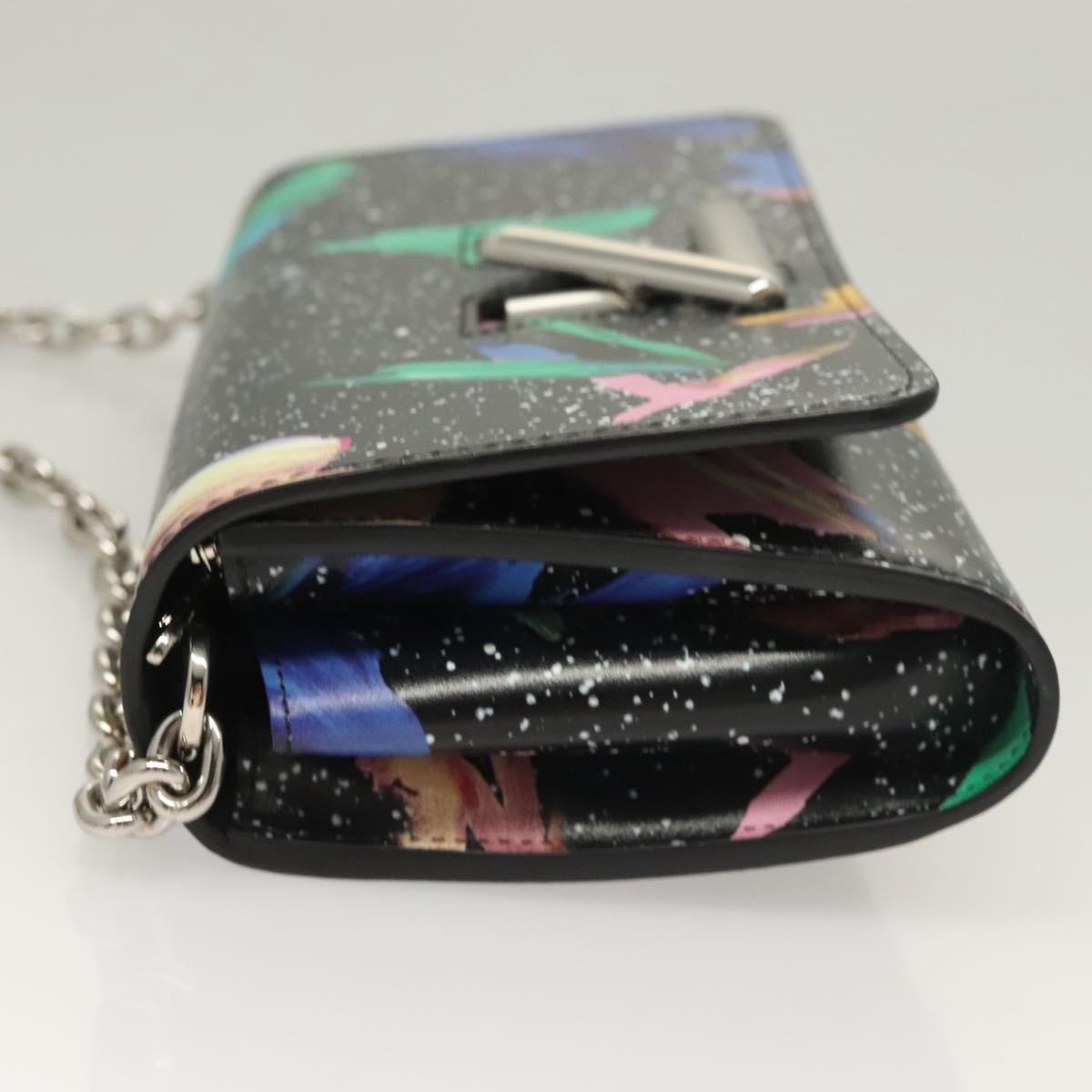 LOUIS VUITTON Splash Print Portefeuille Chain Wallet Black M67695 Auth bs27258M