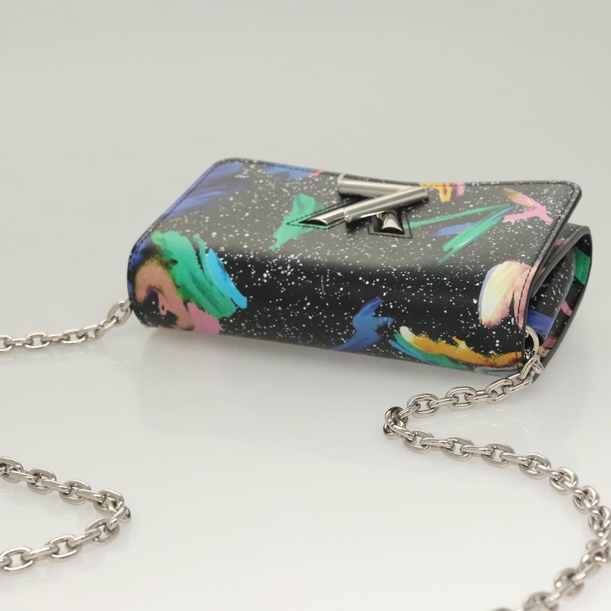 LOUIS VUITTON Splash Print Portefeuille Chain Wallet Black M67695 Auth bs27258M