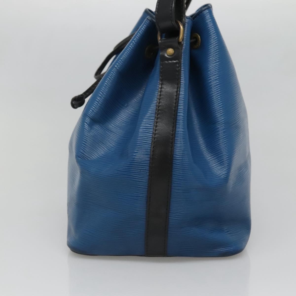 LOUIS VUITTON Epi Petit Noe Shoulder Bag Bicolor Black Blue M44152 Auth bs27264