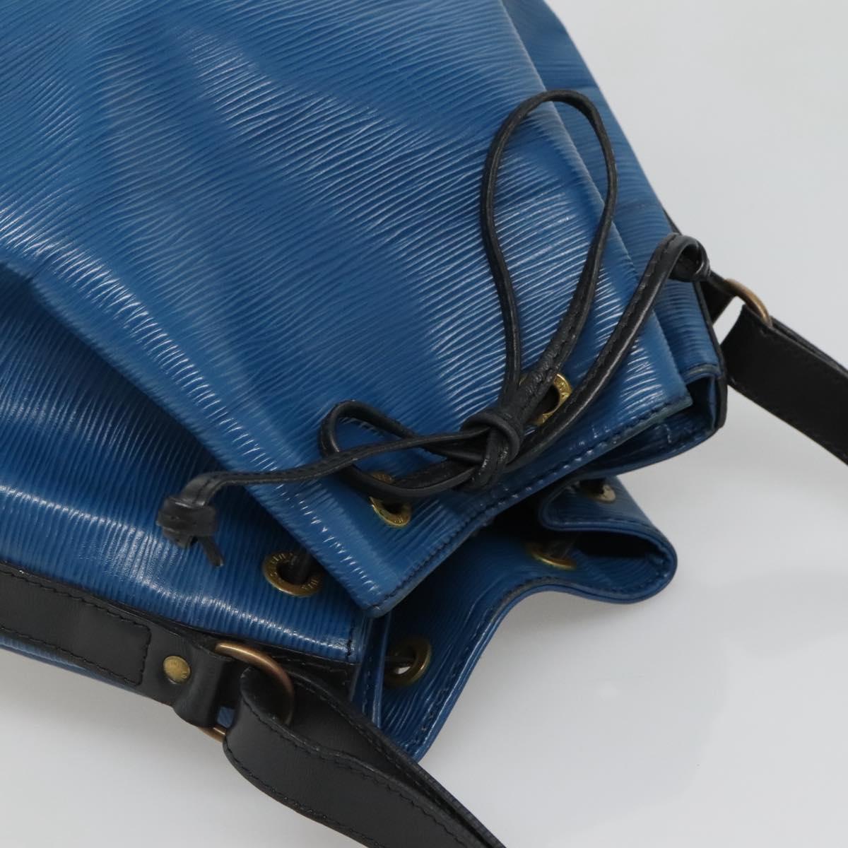 LOUIS VUITTON Epi Petit Noe Shoulder Bag Bicolor Black Blue M44152 Auth bs27264