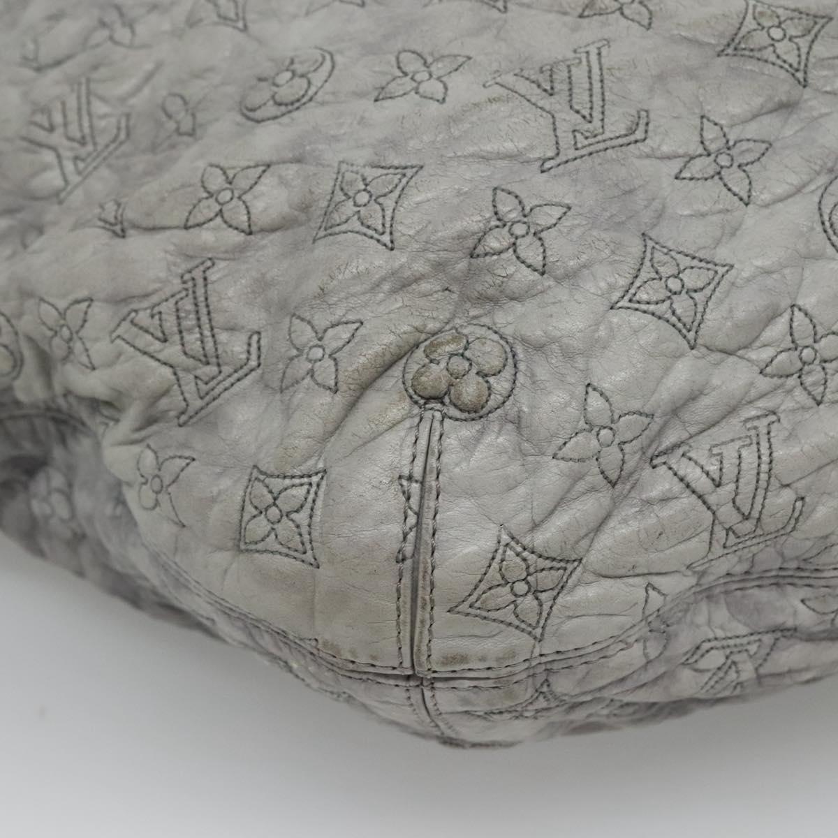 LOUIS VUITTON Monogram Orump Nimbus PM Tote Bag Gray LV Auth bs27266