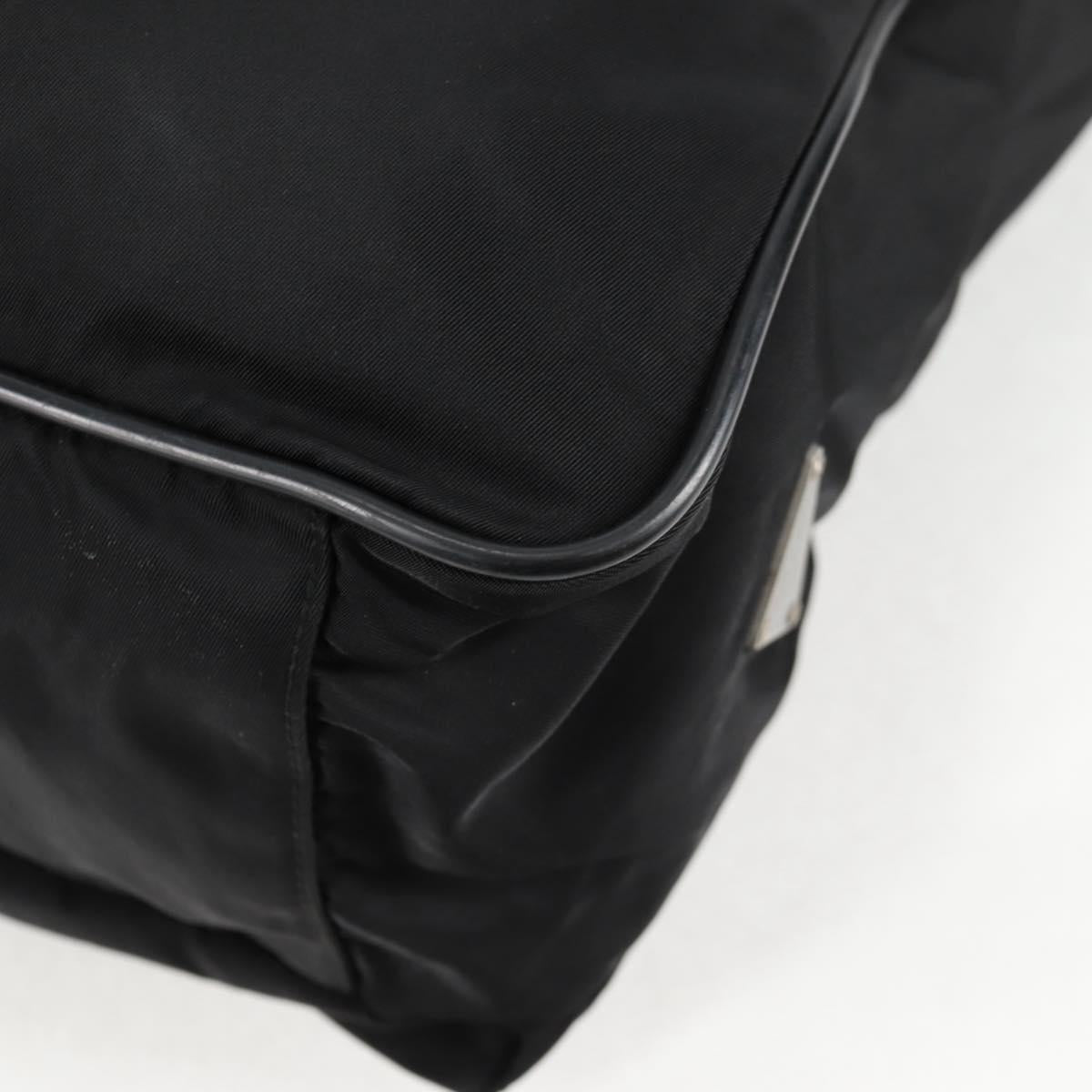 PRADA Shoulder Bag Nylon Black Silver Auth bs27299