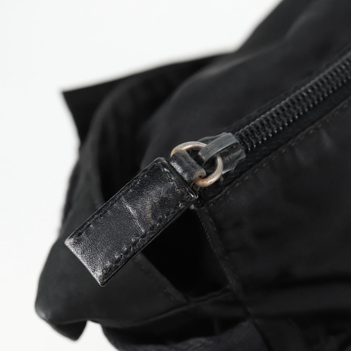 PRADA Shoulder Bag Nylon Black Silver Auth bs27299