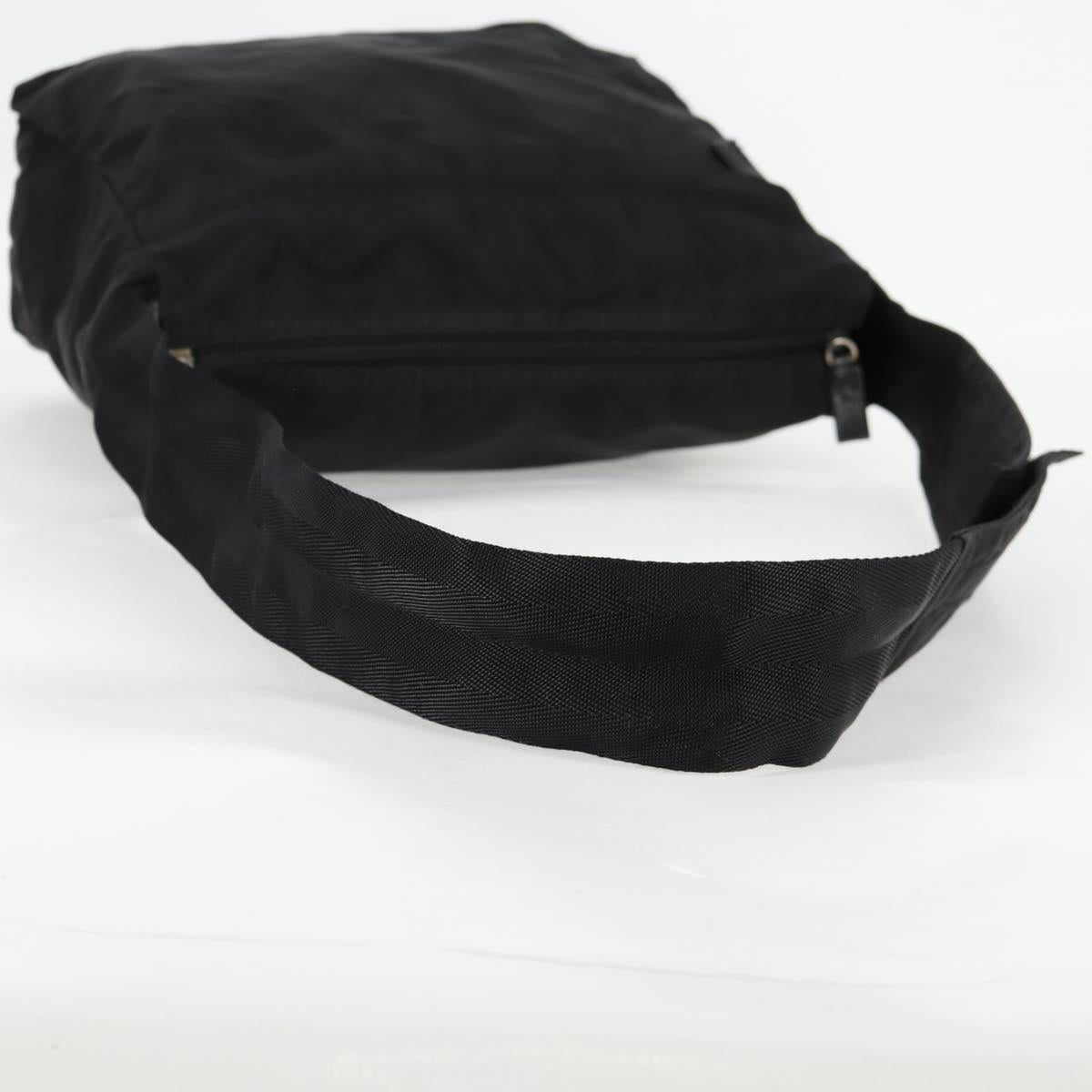 PRADA Shoulder Bag Nylon Black Silver Auth bs27299