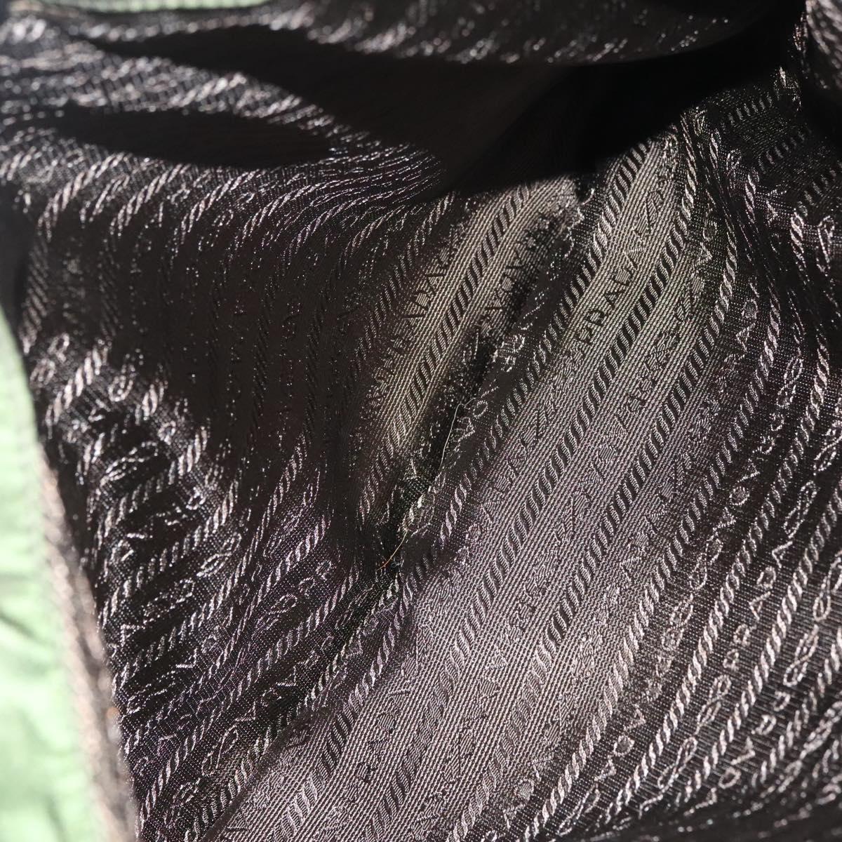 PRADA Tote Bag Nylon Khaki Silver Auth bs27300