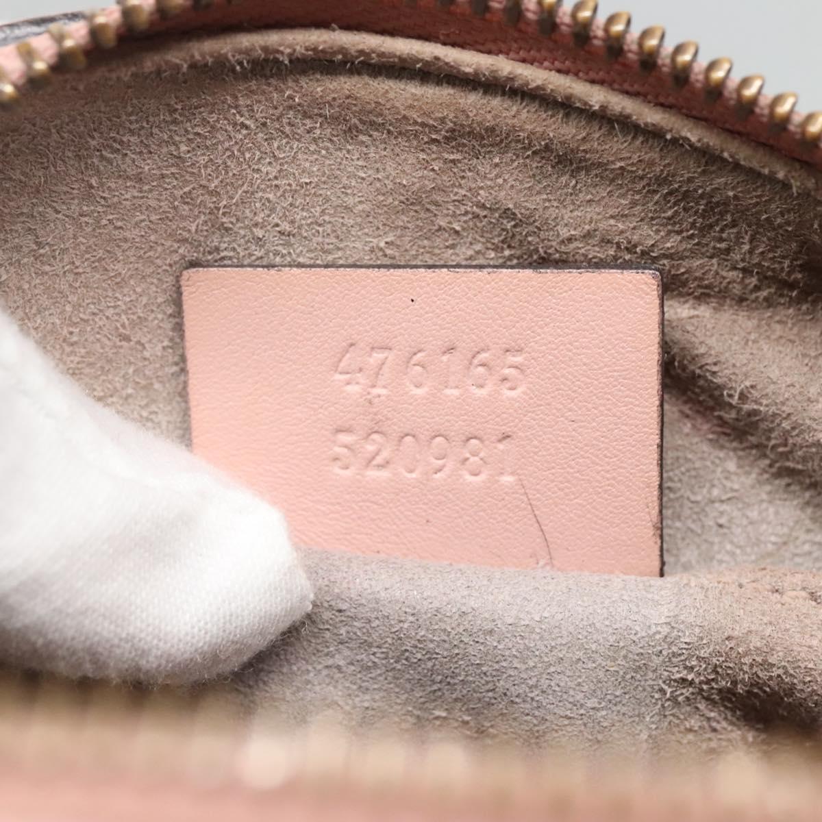 GUCCI GG Marmont Pouch Leather Pink 476165 Auth bs27327