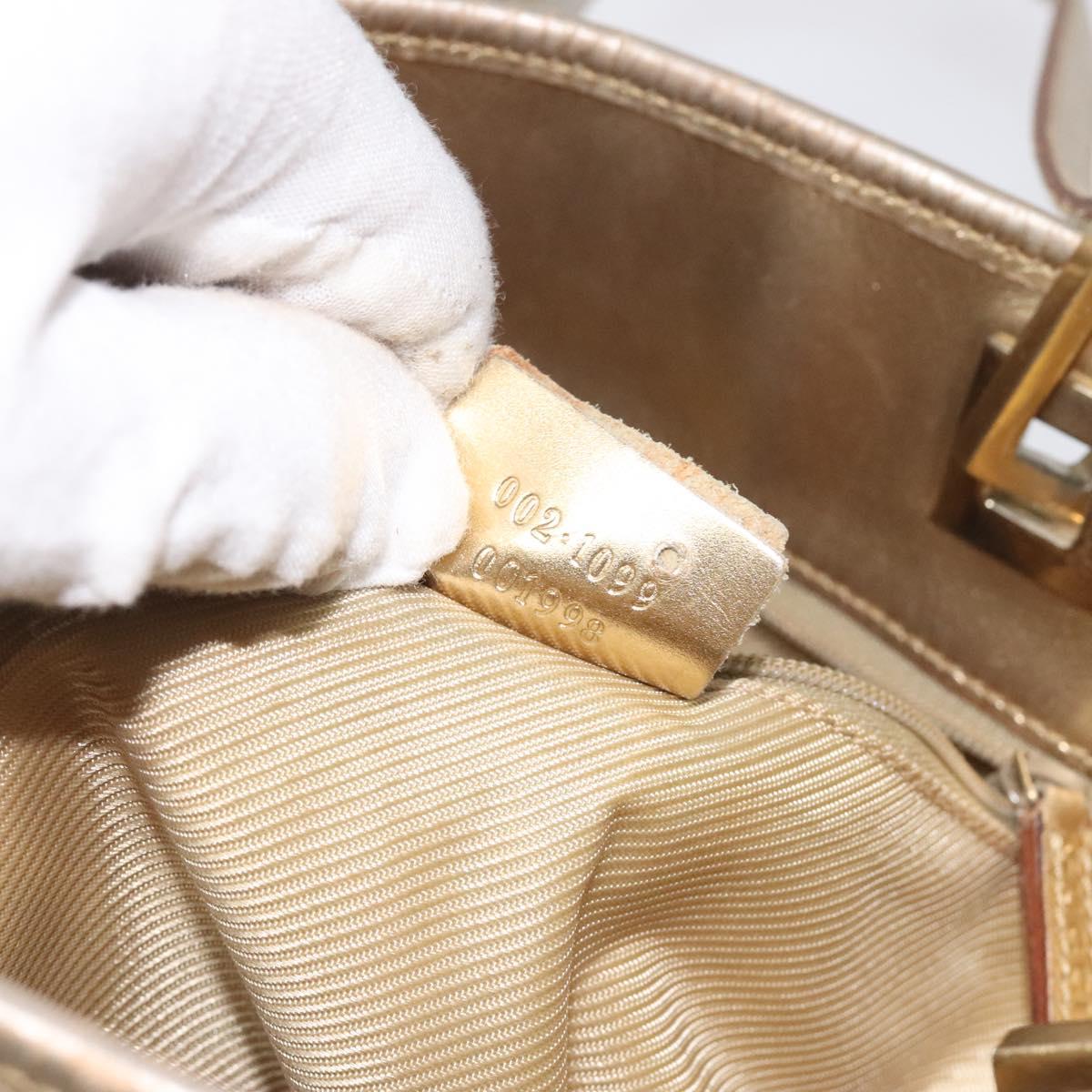 GUCCI GG Canvas Tote Bag Nylon Peppermint Gold 002 1099 Auth bs27328